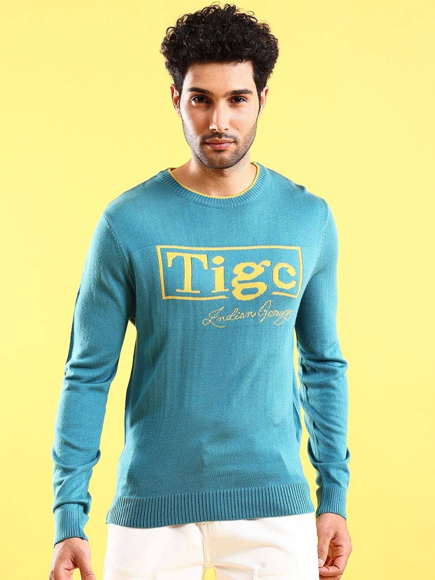     			The Indian Garage Co. Acrylic Round Neck Men's Full Sleeves Cardigan Sweater - Green ( Pack of 1 )