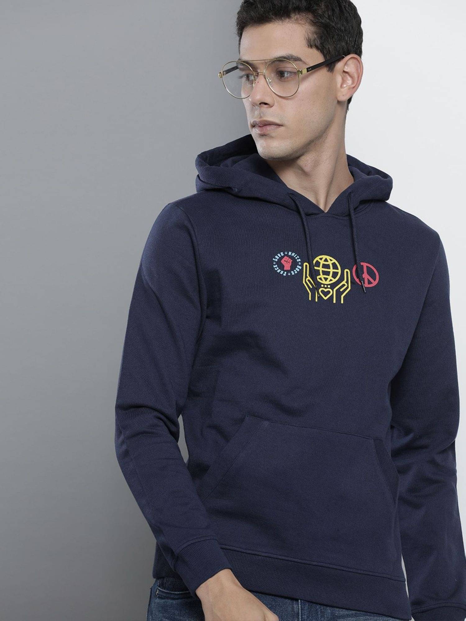 The Indian Garage Co. Cotton Blend Round Neck Men's Sweatshirt - Navy Blue ( Pack of 1 ) The Indian Garage Co. Cotton Blend Round Neck Men's Sweatshirt - Navy Blue ( Pack of 1 )