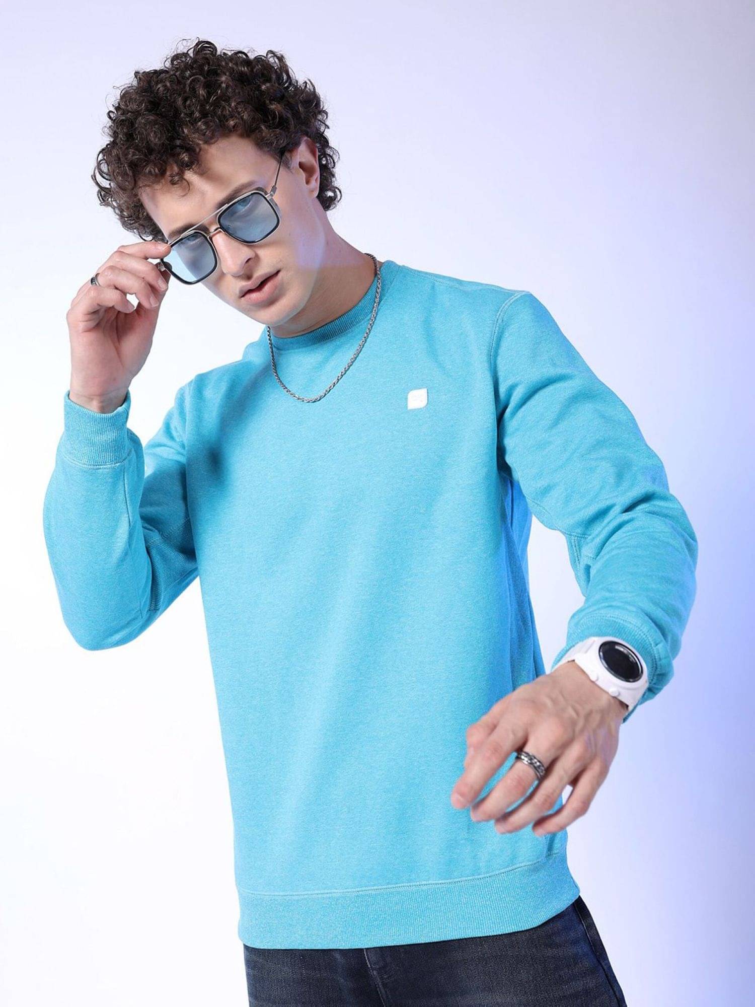     			The Indian Garage Co. Cotton Blend Round Neck Men's Sweatshirt - Green ( Pack of 1 )