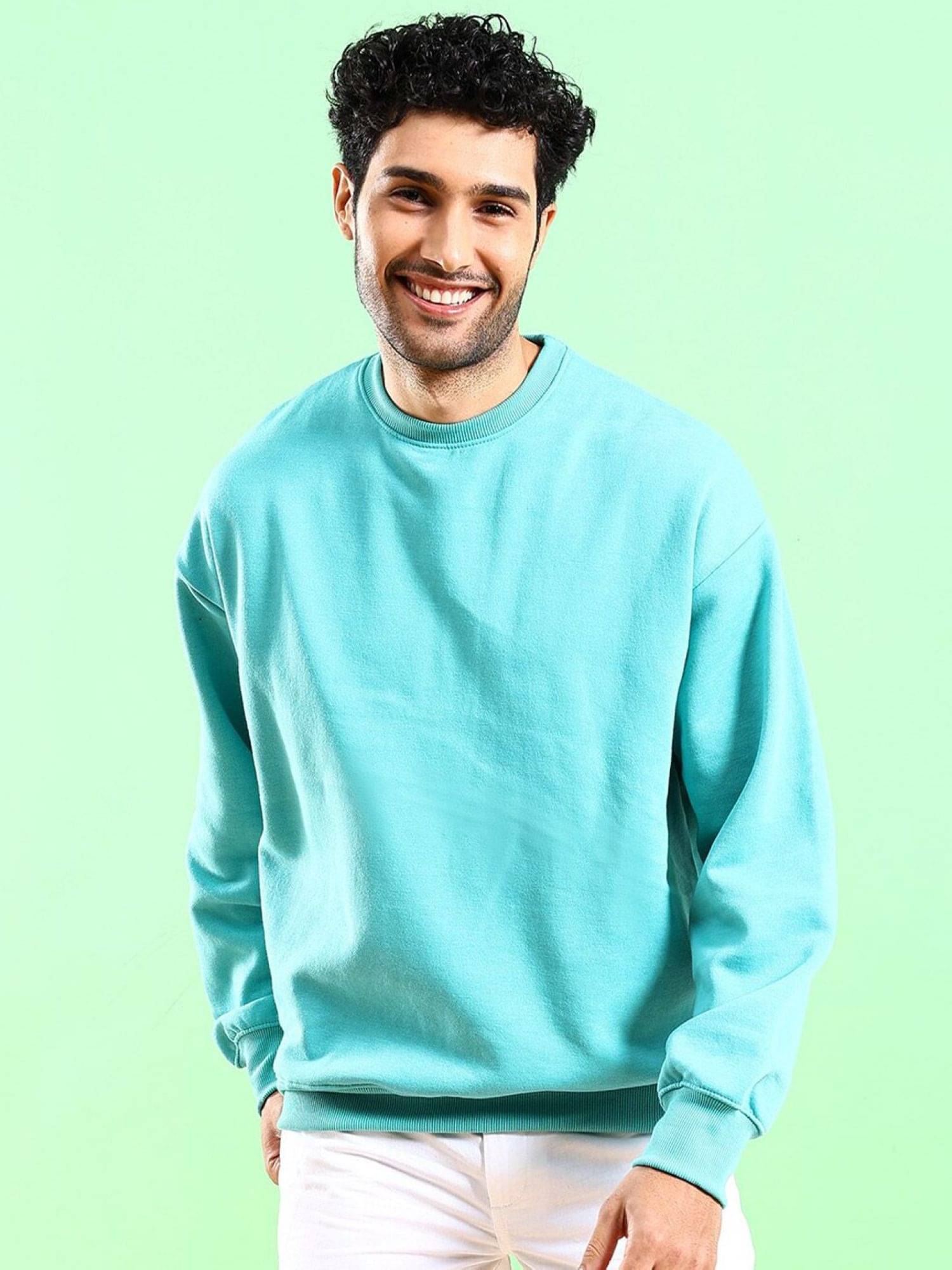     			The Indian Garage Co. Polyester Round Neck Men's Sweatshirt - Mint Green ( Pack of 1 )