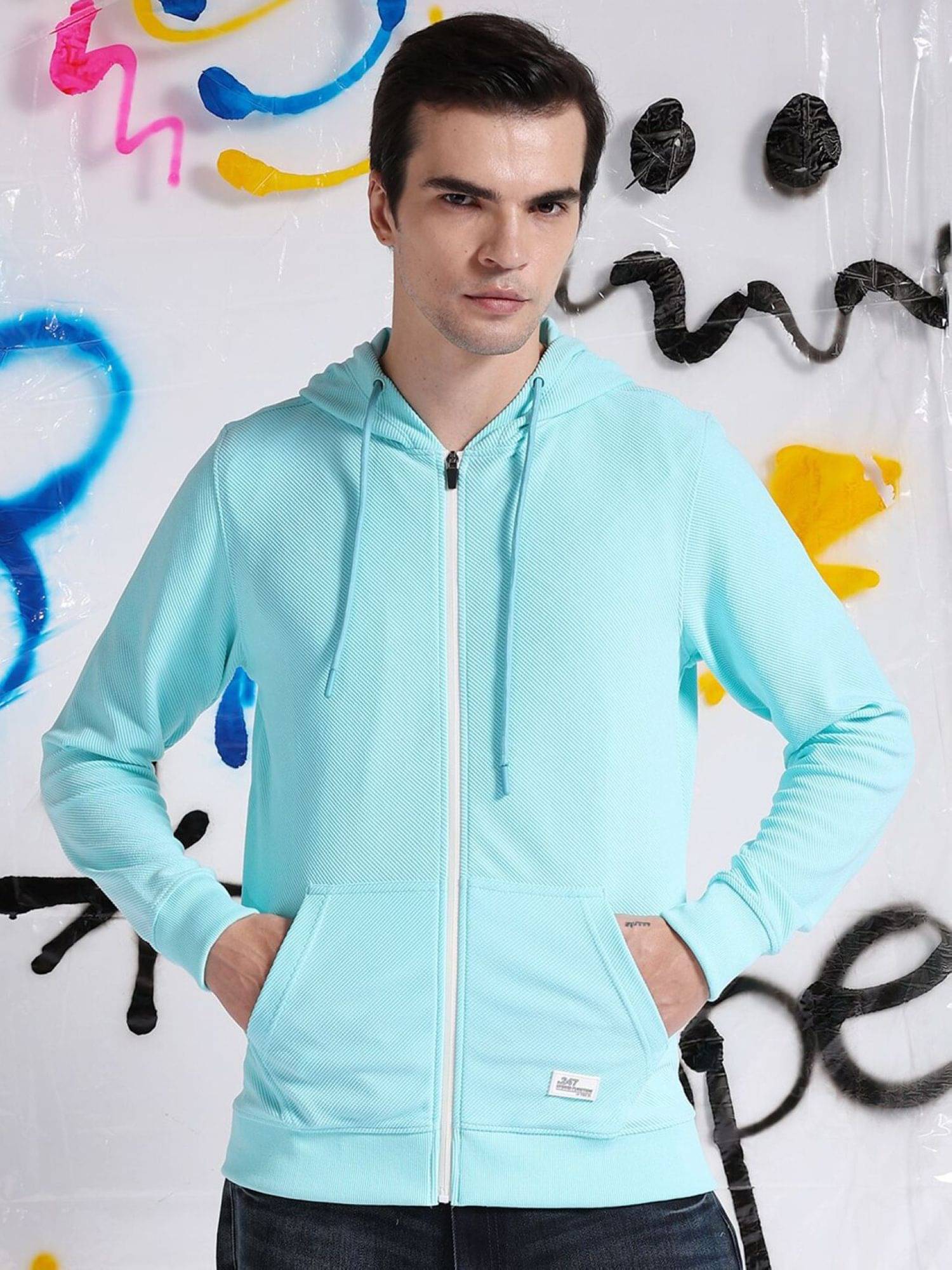 The Indian Garage Co. Polyester Hooded Men's Sweatshirt - Blue ( Pack of 1 ) The Indian Garage Co. Polyester Hooded Men's Sweatshirt - Blue ( Pack of 1 )