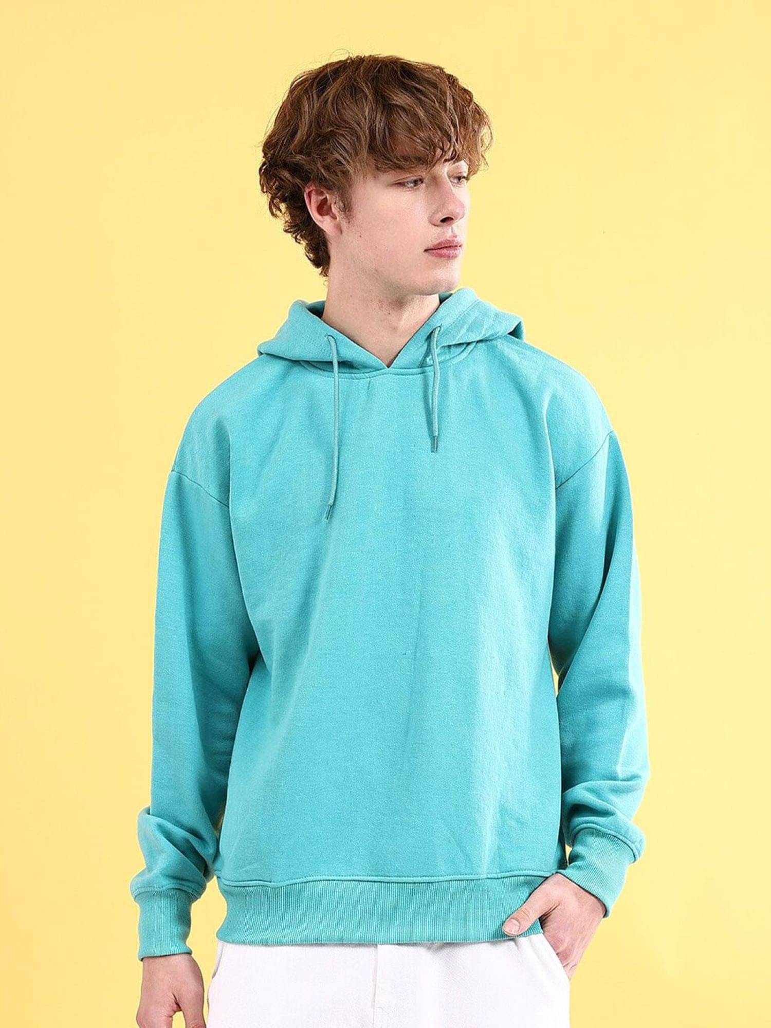     			The Indian Garage Co. Polyester Hooded Men's Sweatshirt - Mint Green ( Pack of 1 )