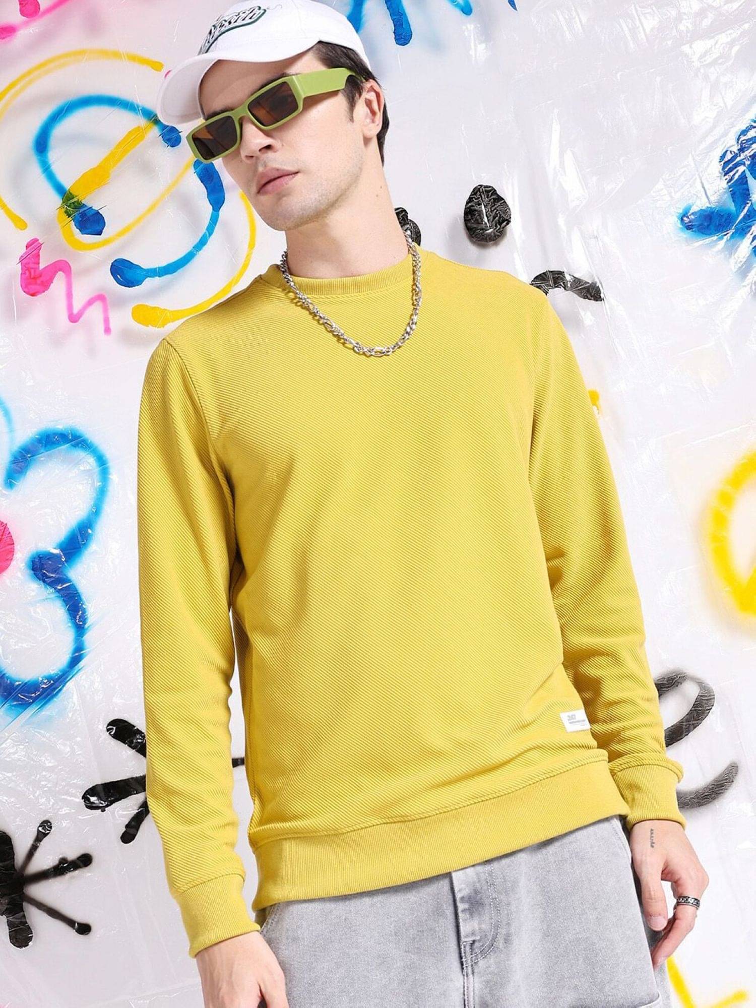     			The Indian Garage Co. Polyester Round Neck Men's Sweatshirt - Mint Green ( Pack of 1 )