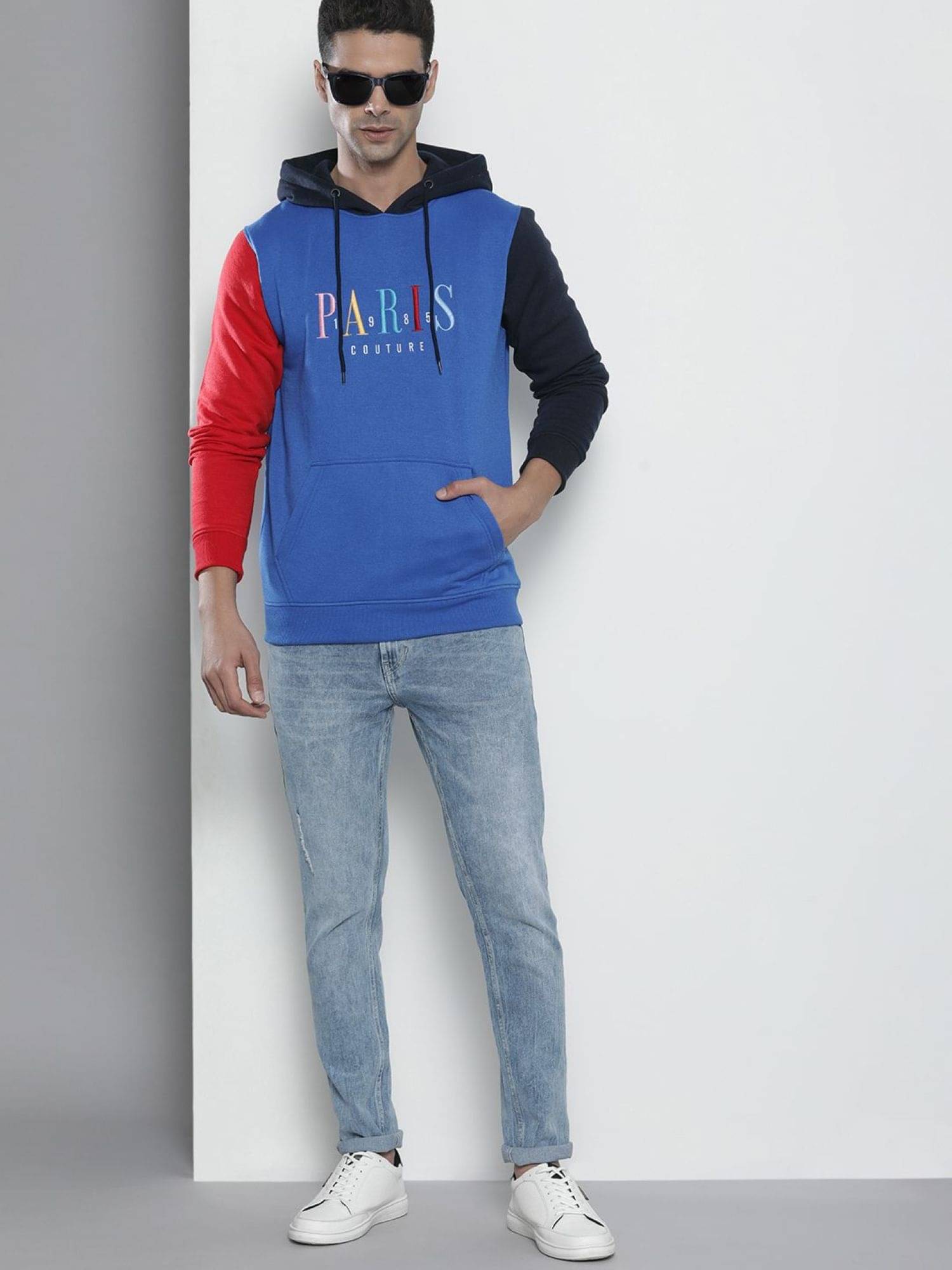     			The Indian Garage Co. Polyester Round Neck Men's Sweatshirt - Blue ( Pack of 1 )