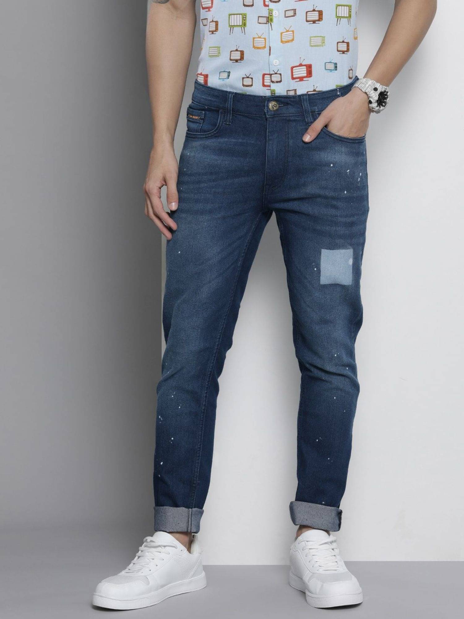     			The Indian Garage Co. Slim Fit Basic Men's Jeans - Blue ( Pack of 1 )