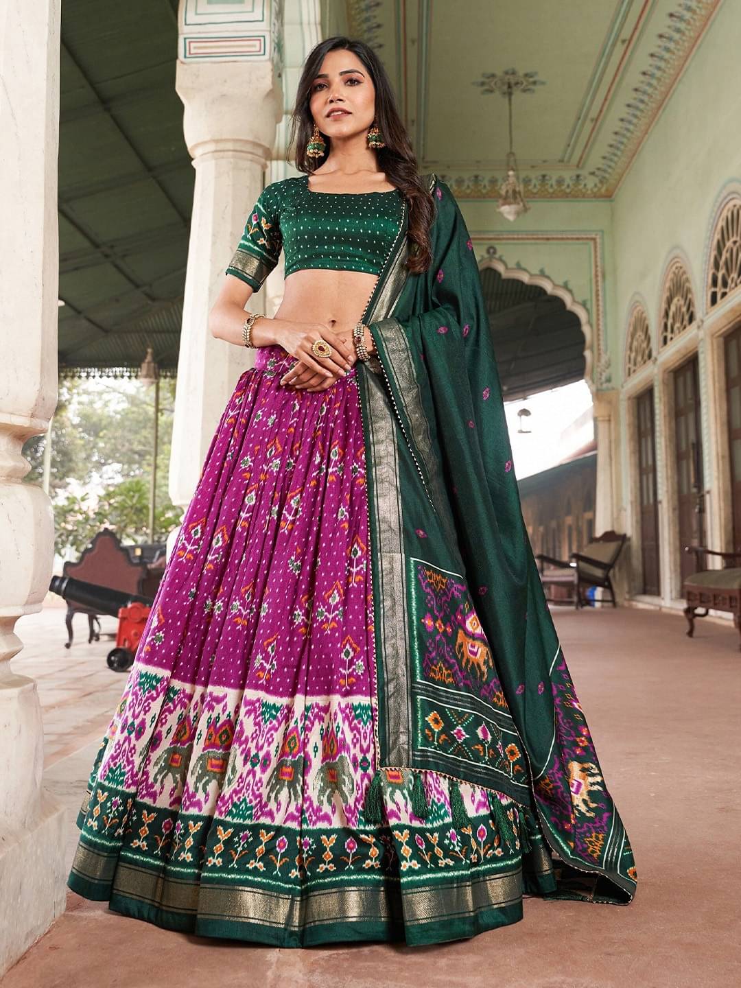 A TO Z CART Purple Tussar Silk Chaniya Choli Semi Stitched Lehenga Single A TO Z CART Purple Tussar Silk Chaniya Choli Semi Stitched Lehenga Single