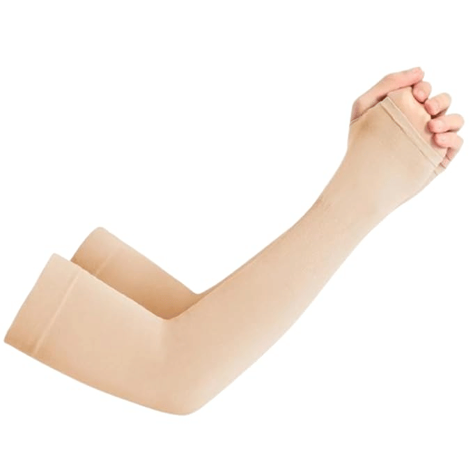     			AKSMIT Beige Solid Riding Sleeves ( Set of 2 )