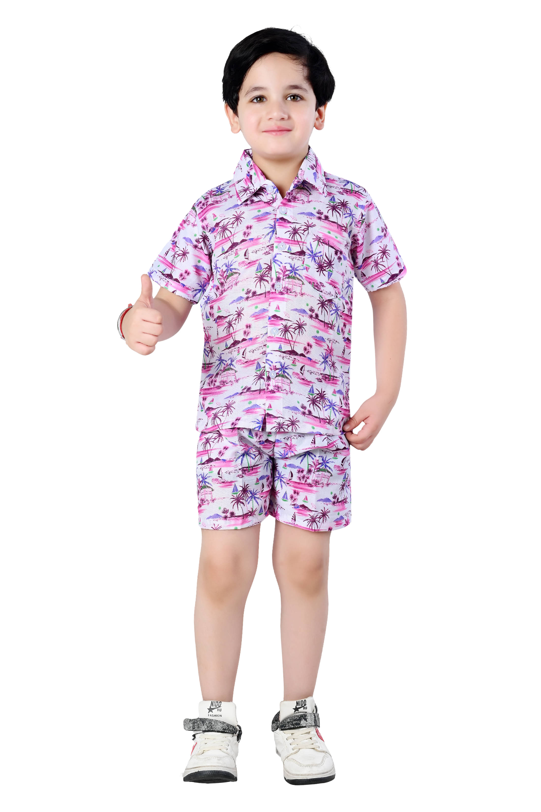 Arshia Fashions Pack of 1 Boys Cotton Blend Shirt & Shorts Set ( Purple ) Arshia Fashions Pack of 1 Boys Cotton Blend Shirt & Shorts Set ( Purple )