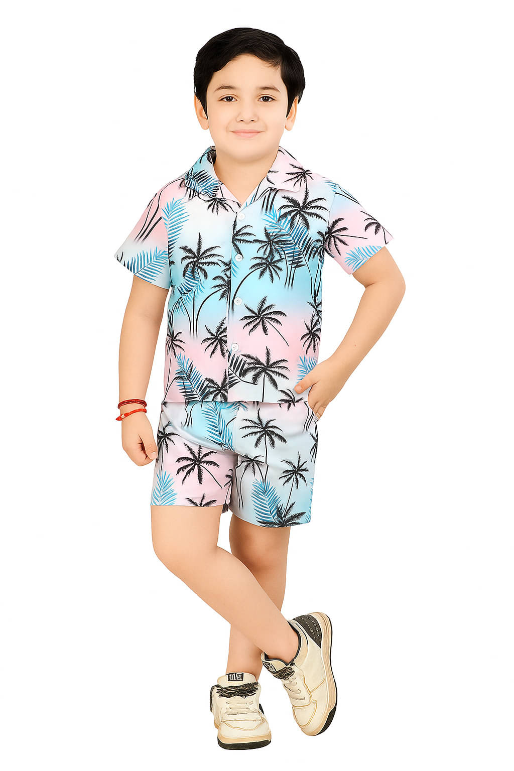 Arshia Fashions Pack of 1 Boys Cotton Blend Shirt & Shorts Set ( White ) Arshia Fashions Pack of 1 Boys Cotton Blend Shirt & Shorts Set ( White )
