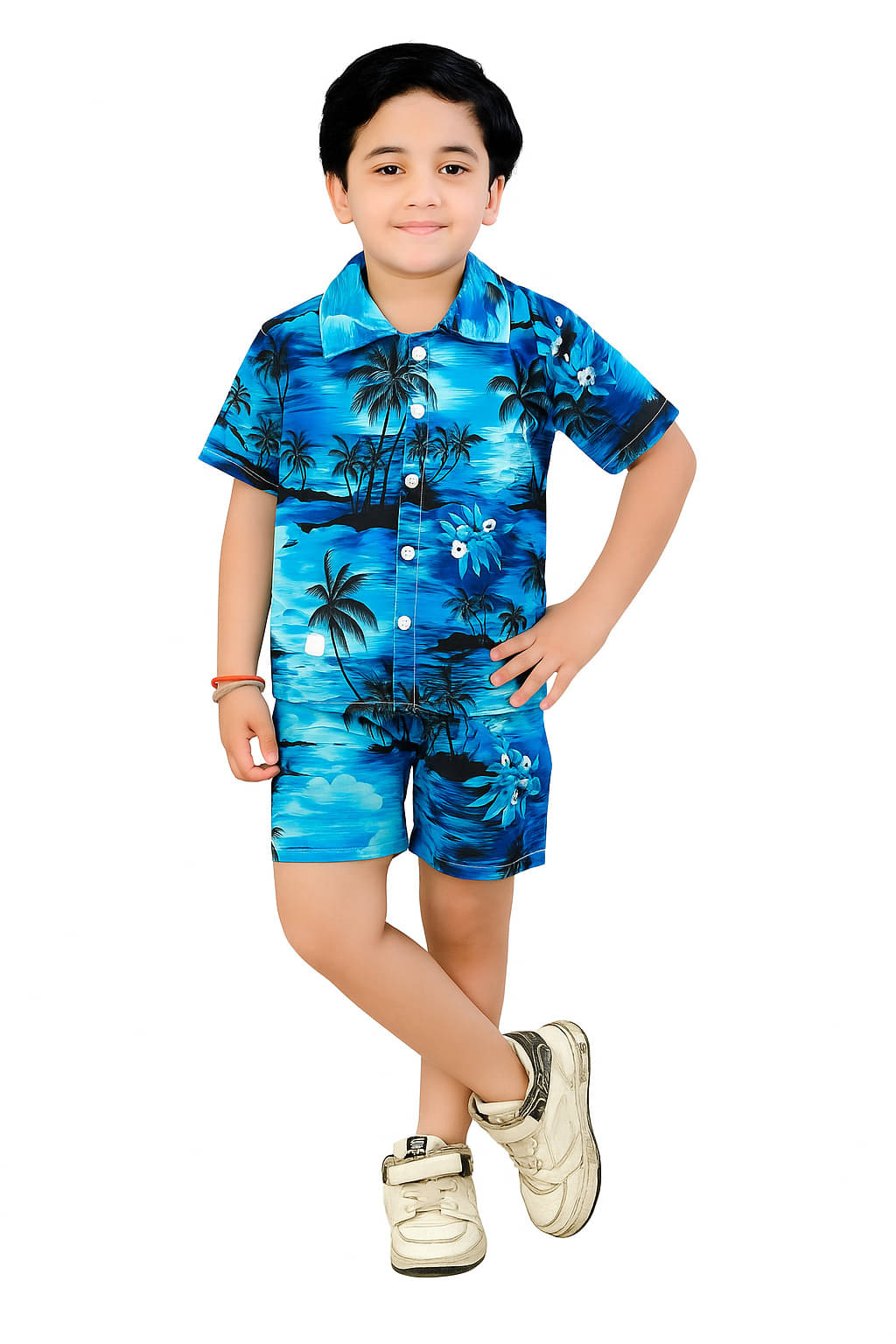     			Arshia Fashions Pack of 1 Boys Cotton Blend Shirt & Shorts Set ( Blue )
