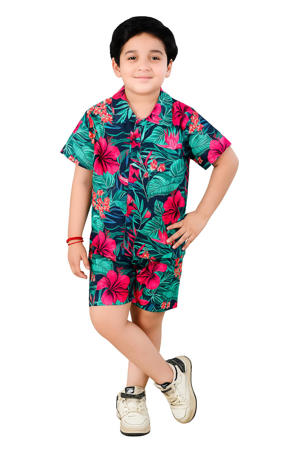     			Arshia Fashions Pack of 1 Boys Cotton Blend Shirt & Shorts Set ( Pink )