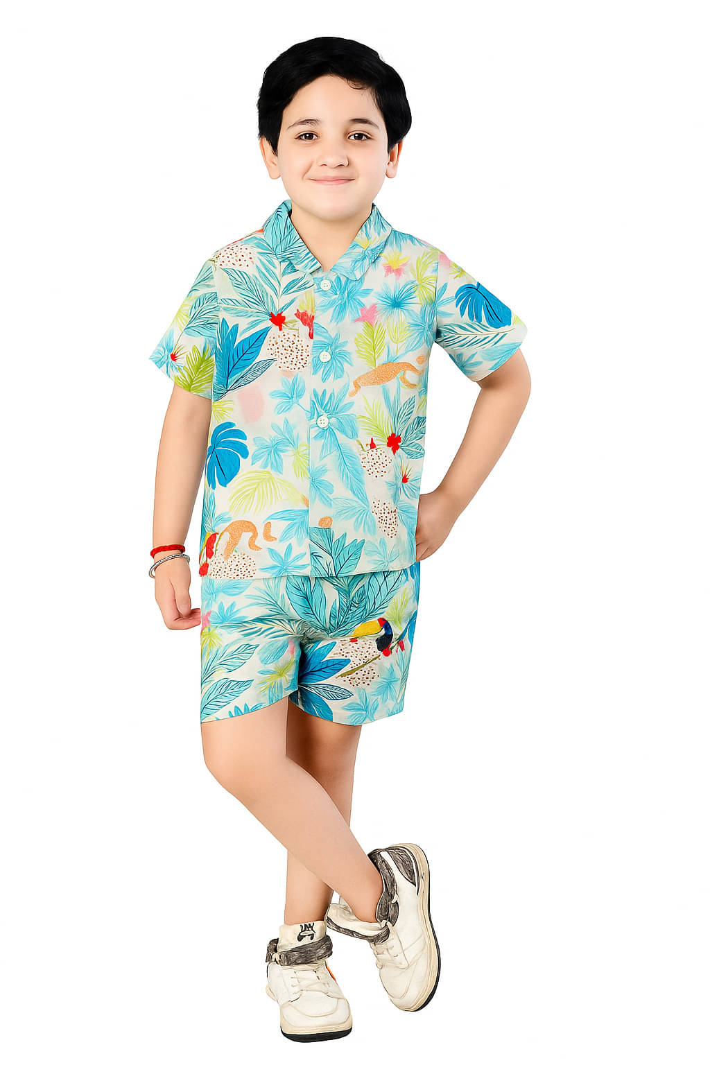 Arshia Fashions Pack of 1 Boys Cotton Blend Shirt & Shorts Set ( Multicolor )     			Arshia Fashions Pack of 1 Boys Cotton Blend Shirt & Shorts Set ( Multicolor )