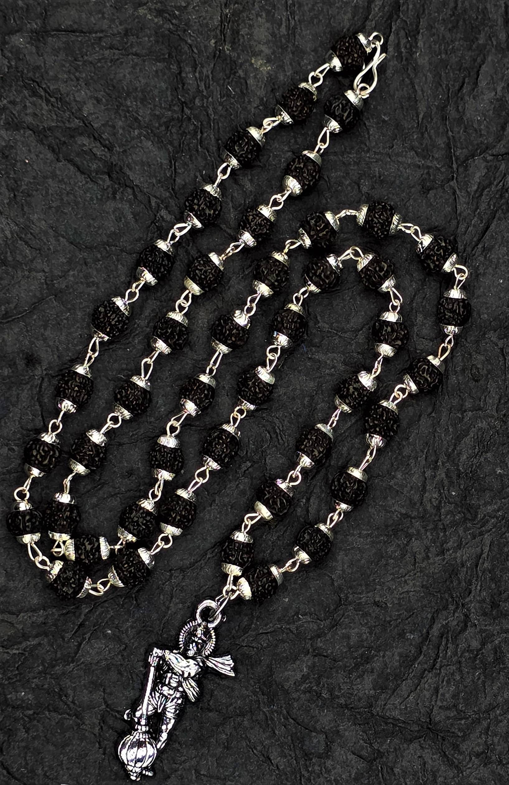     			Charms Silver Men's Religious Pendant With Chain ( Pack of 1 )