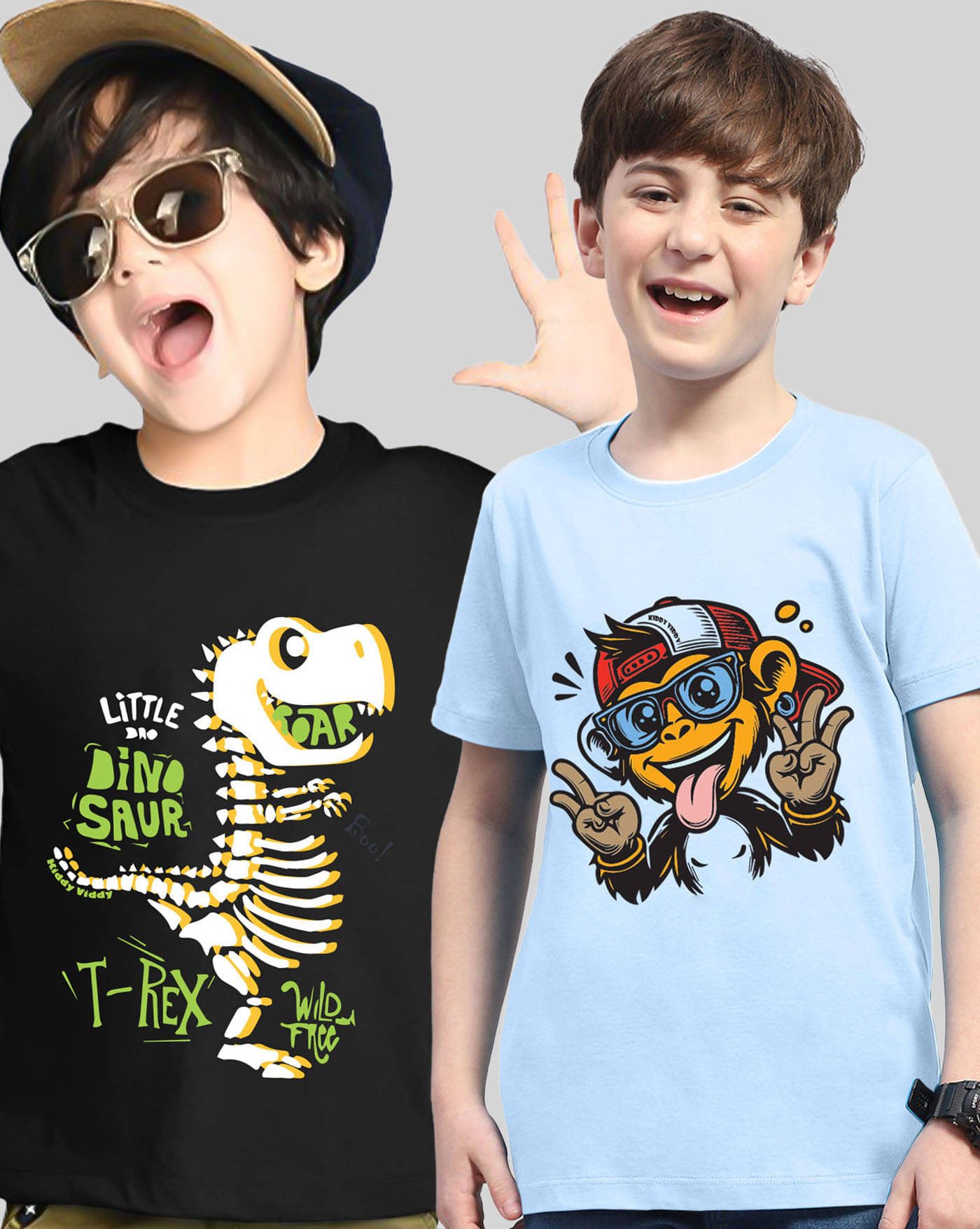     			ENITOR Pack of 2 Boys Cotton Blend T-Shirt ( Black )