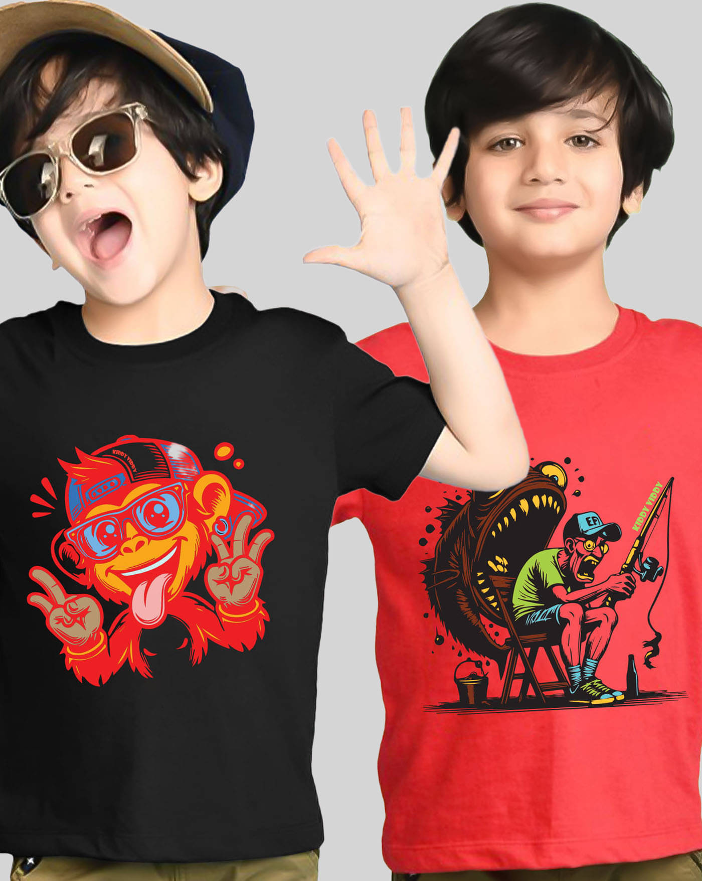     			ENITOR Pack of 2 Boys Cotton Blend T-Shirt ( Black )