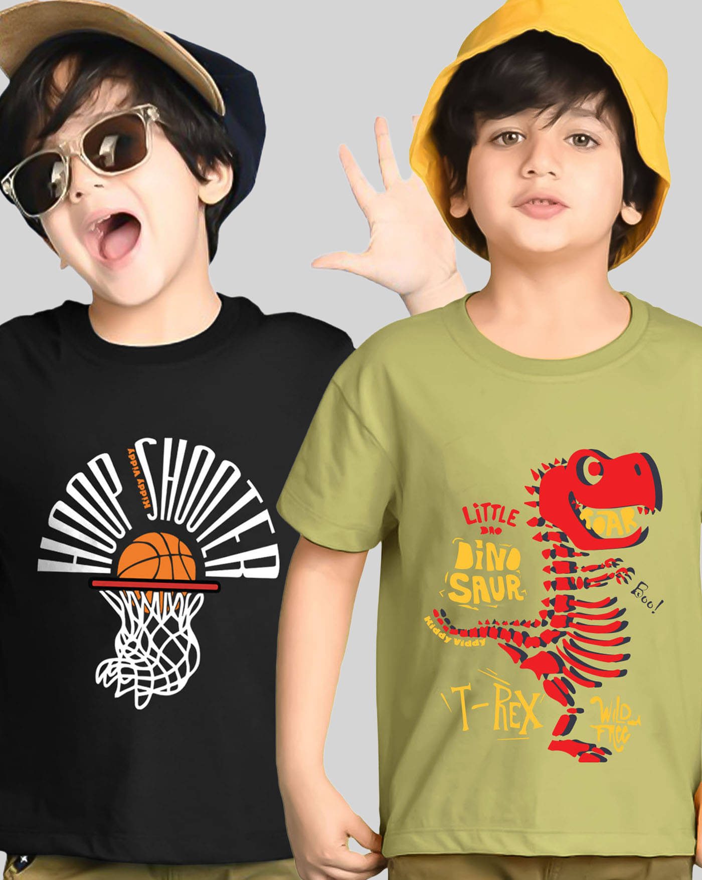     			ENITOR Pack of 2 Boys Cotton Blend T-Shirt ( Black )