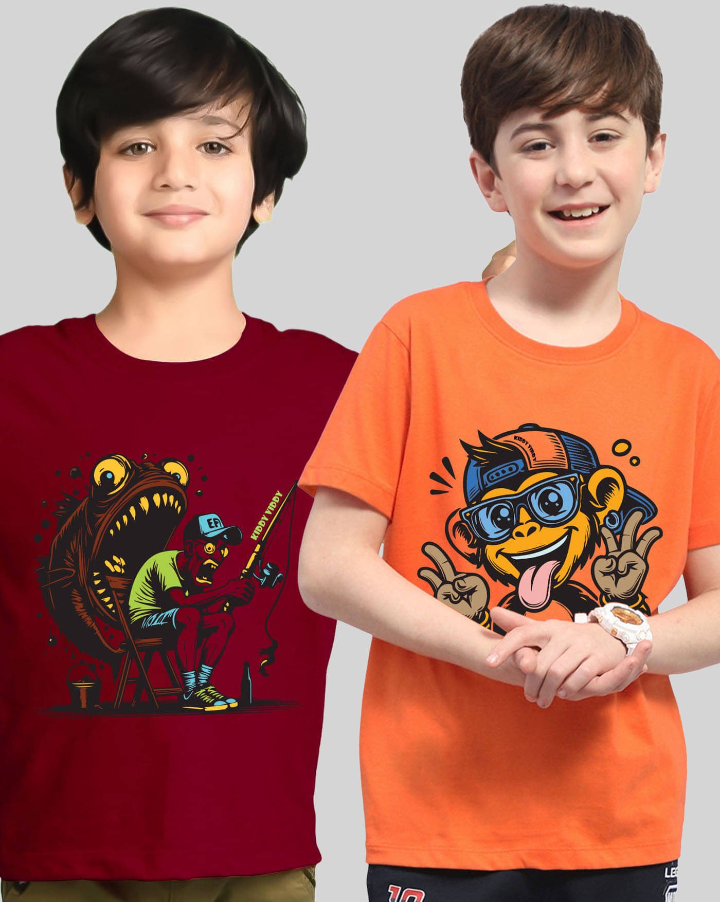     			ENITOR Pack of 2 Boys Cotton Blend T-Shirt ( Maroon )