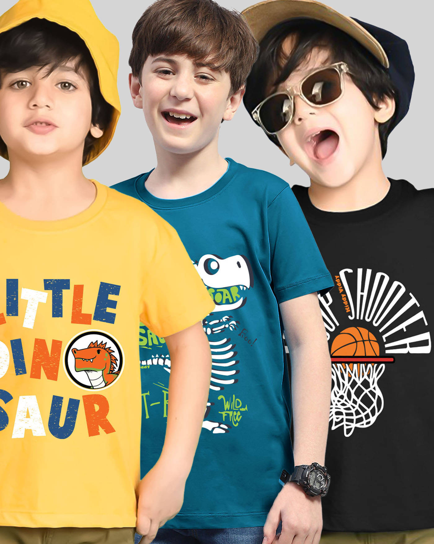     			ENITOR Pack of 3 Boys Cotton Blend T-Shirt ( Yellow )