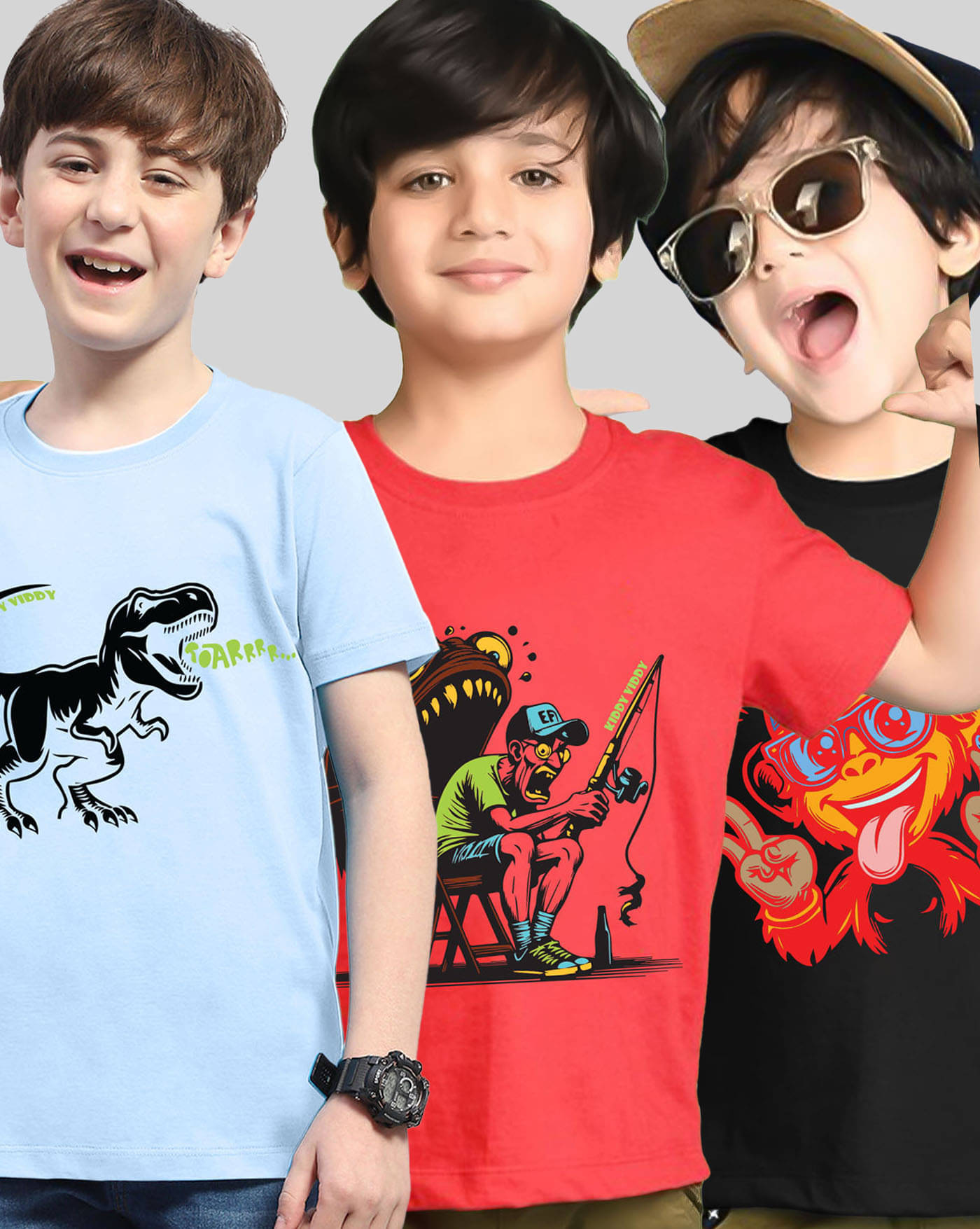     			ENITOR Pack of 3 Boys Cotton Blend T-Shirt ( Black )