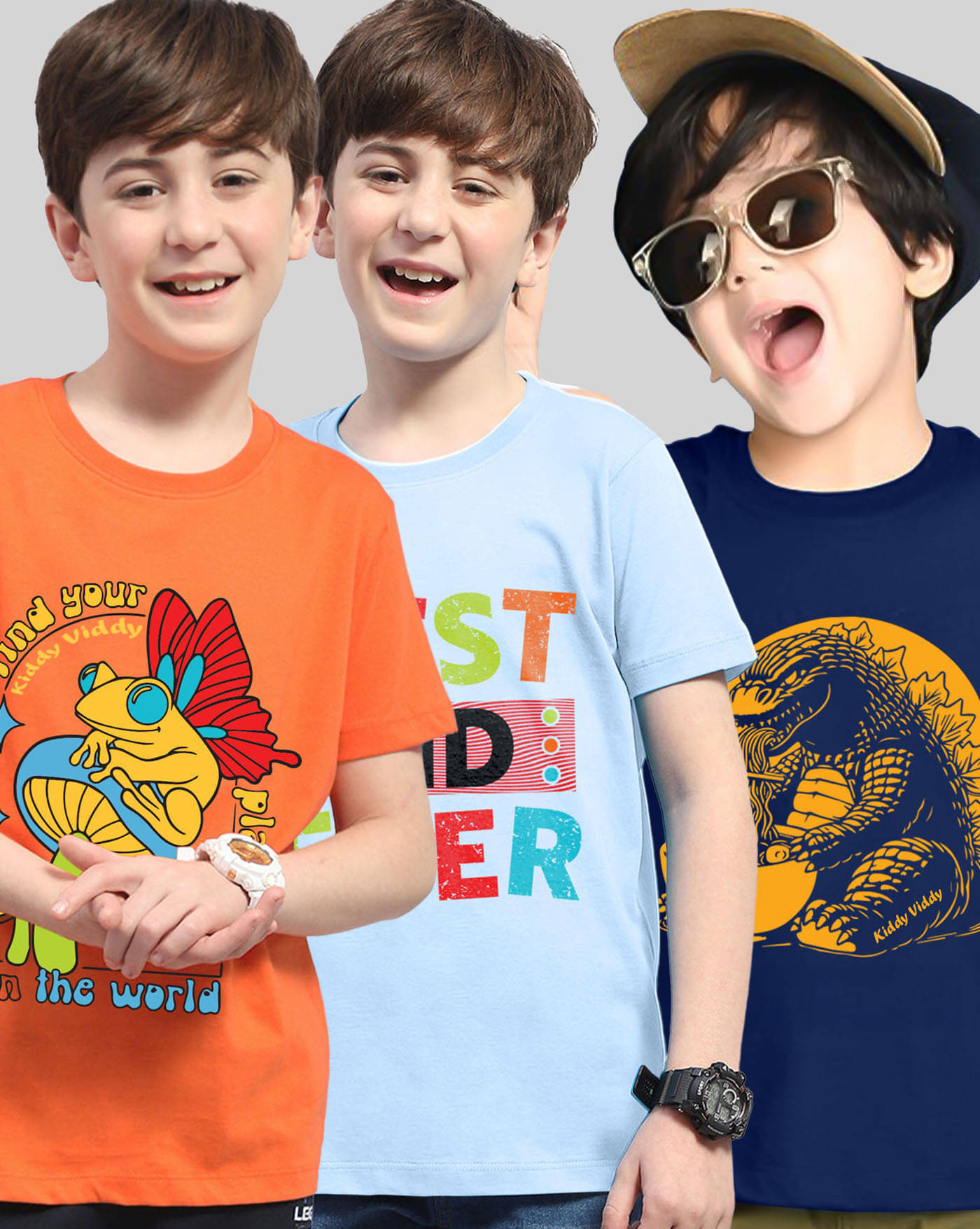     			ENITOR Pack of 3 Boys Cotton Blend T-Shirt ( Blue )