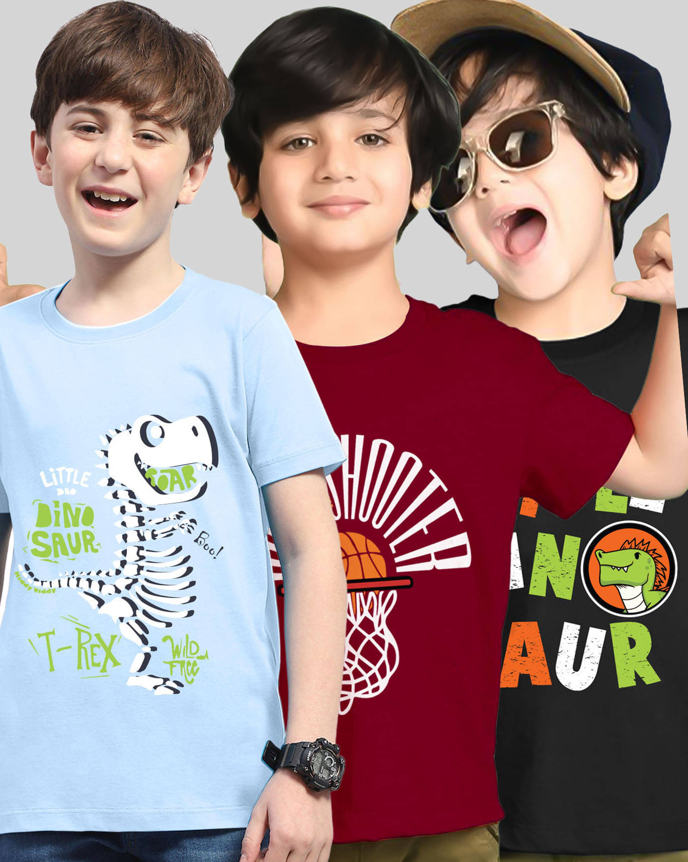     			ENITOR Pack of 3 Boys Cotton Blend T-Shirt ( Maroon )