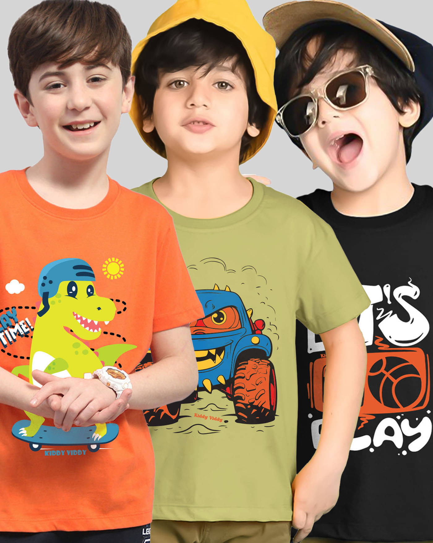     			ENITOR Pack of 3 Boys Cotton Blend T-Shirt ( Black )