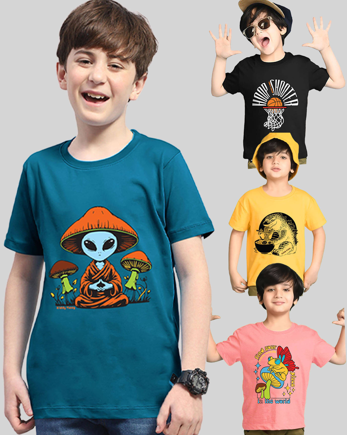     			ENITOR Pack of 4 Boys Cotton Blend T-Shirt ( Yellow )