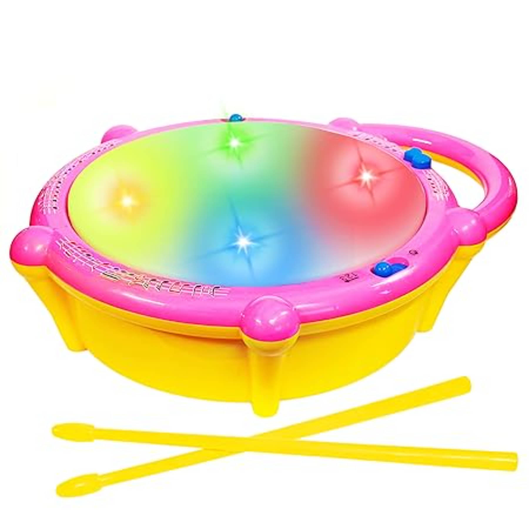     			Esnapy Flash Drum Toy for Kids with 2 Mallets | Battery Operated Musical Learning with 3D Lights & Sounds | Educational Toy for 2-6 Year Old Boys & Girls | Multicolor Toddler Drum Set