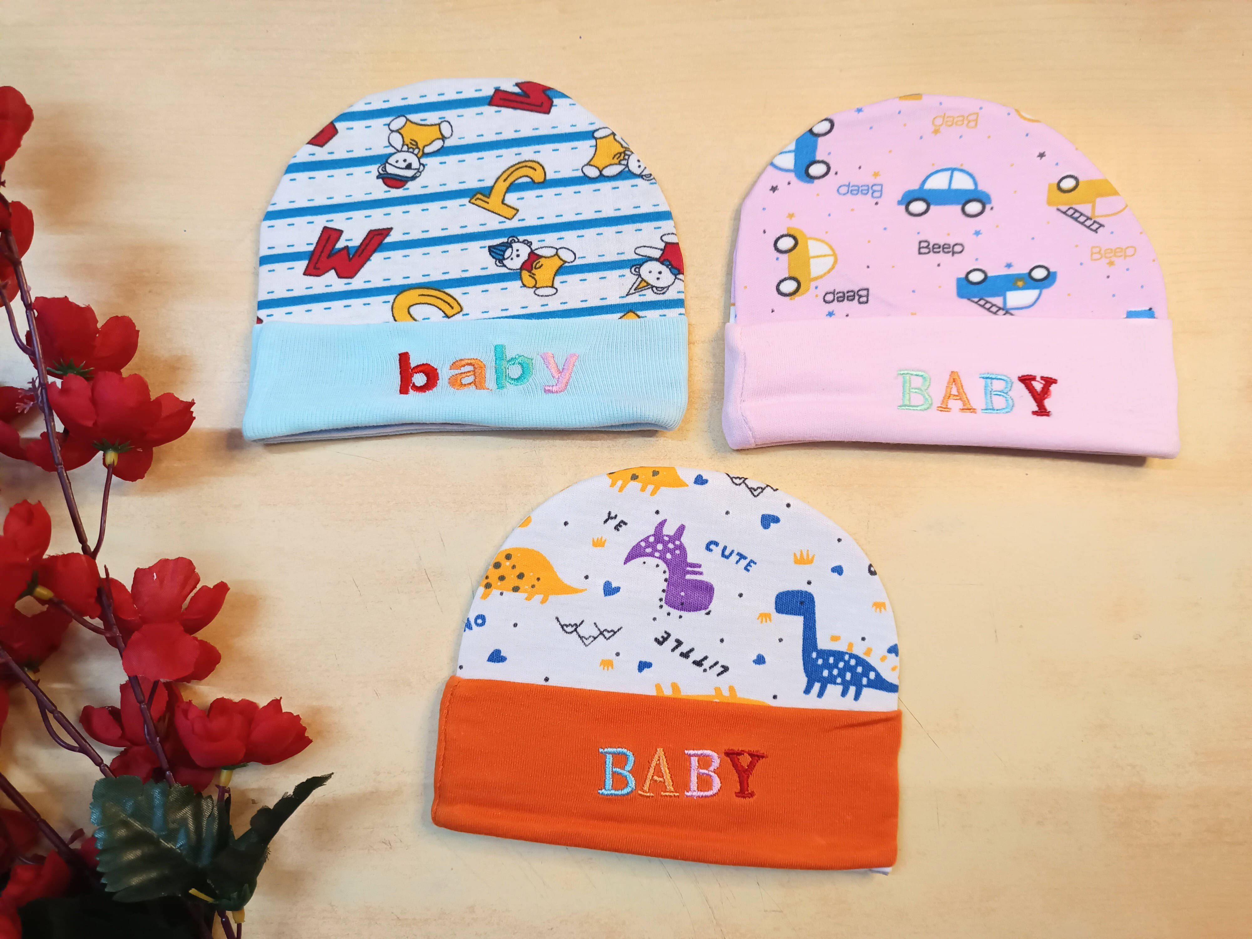     			Garcy Pack of 3 Unisex for Baby Caps ( Multicolor )