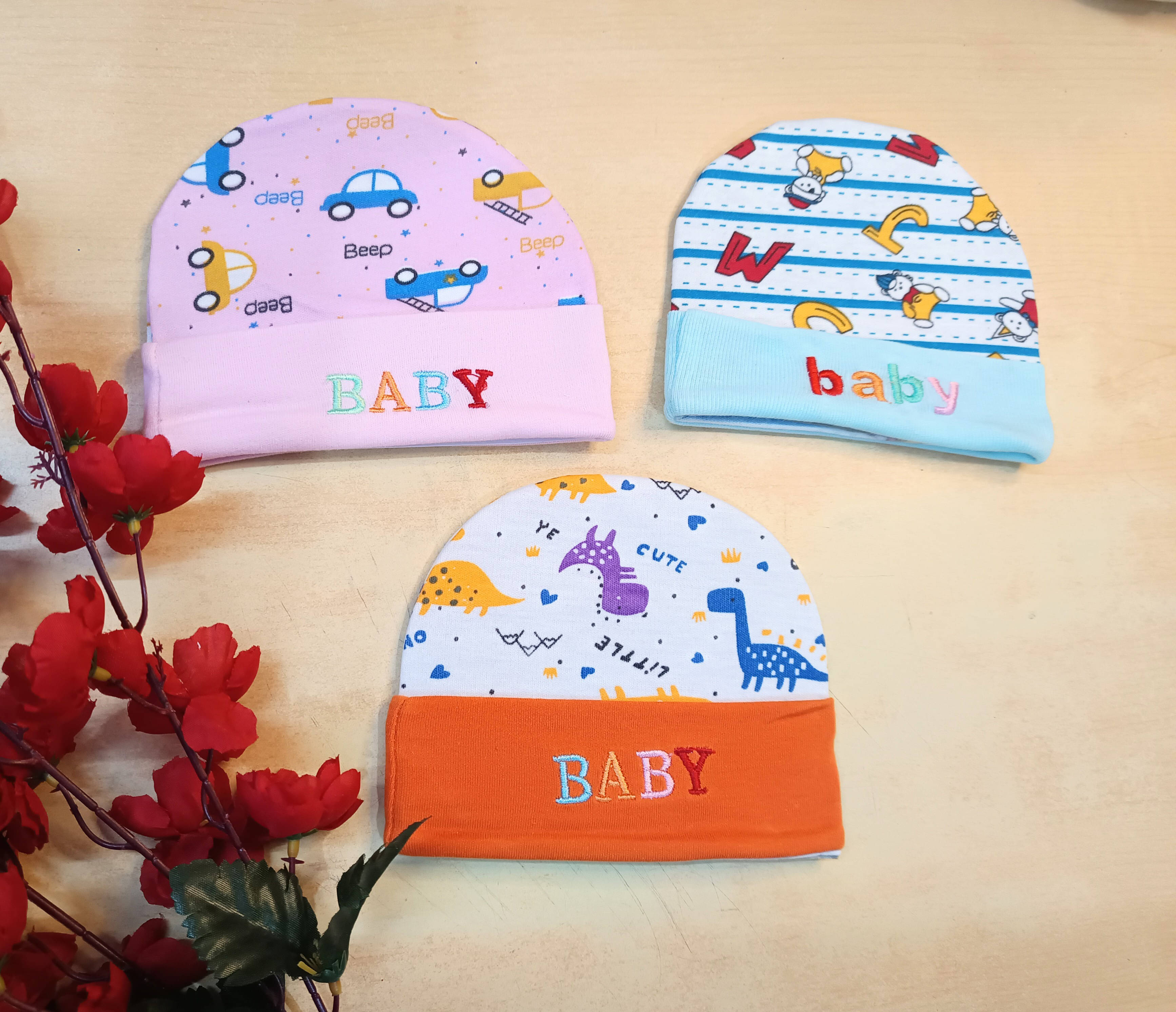     			Garcy Pack of 3 Unisex for Baby Caps ( Light Blue )