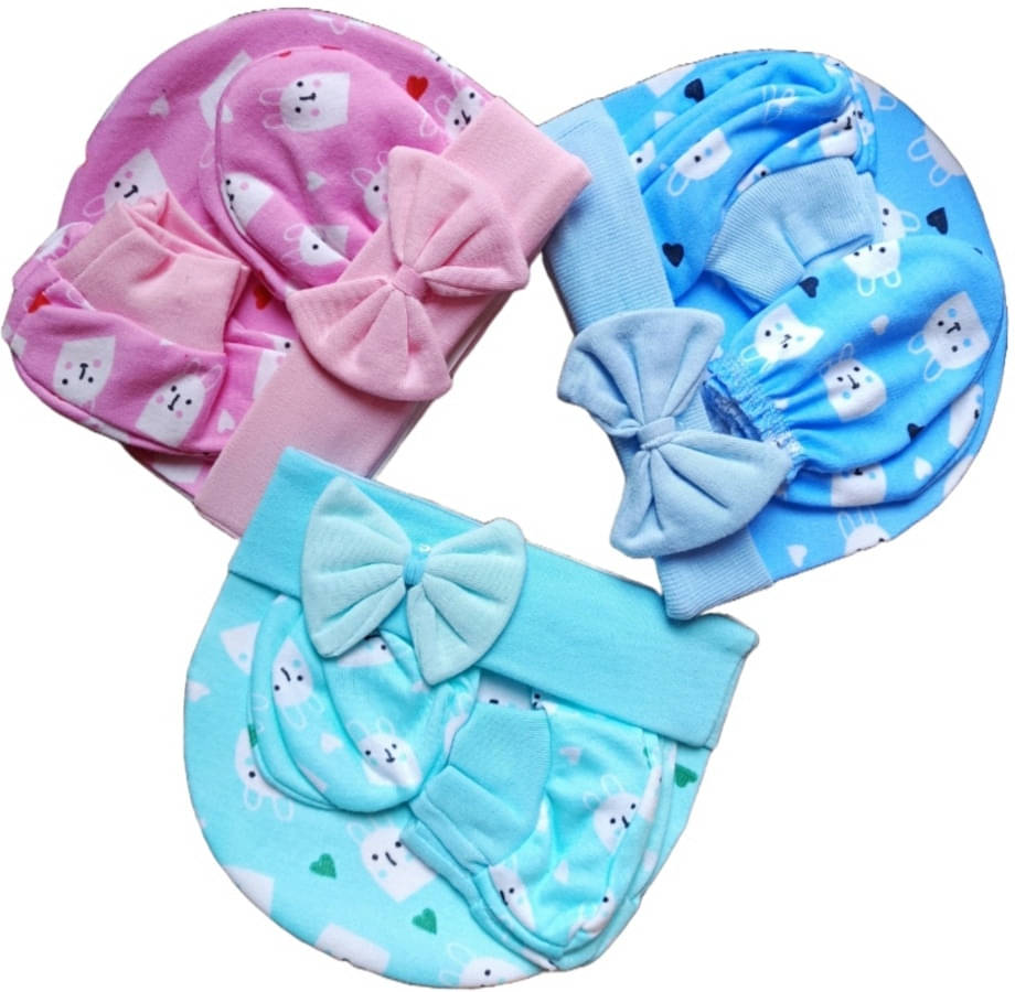     			Garcy Pack of 3 Unisex for Baby Caps ( Multicolor )