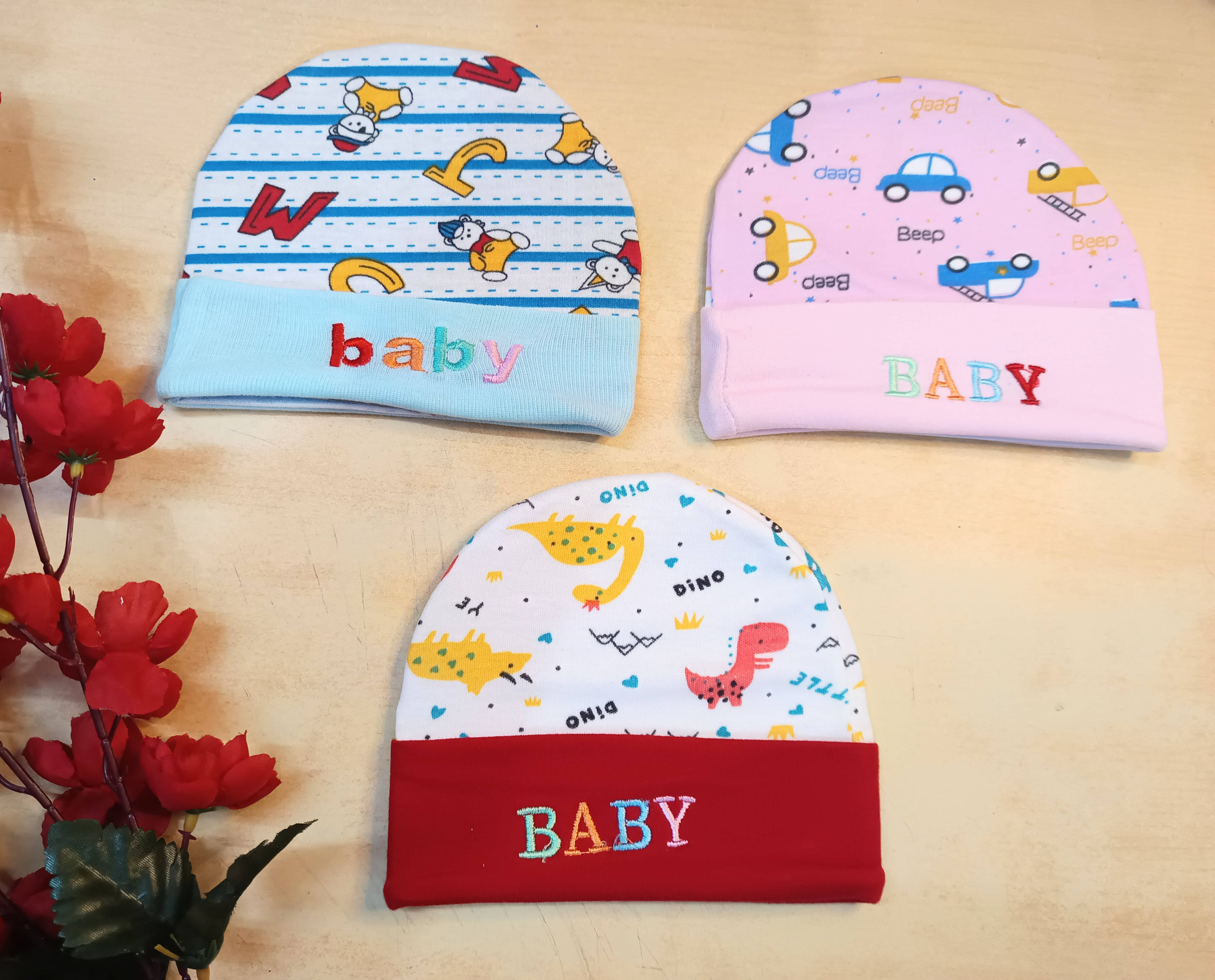     			Garcy Pack of 3 Unisex for Baby Caps ( Blue )