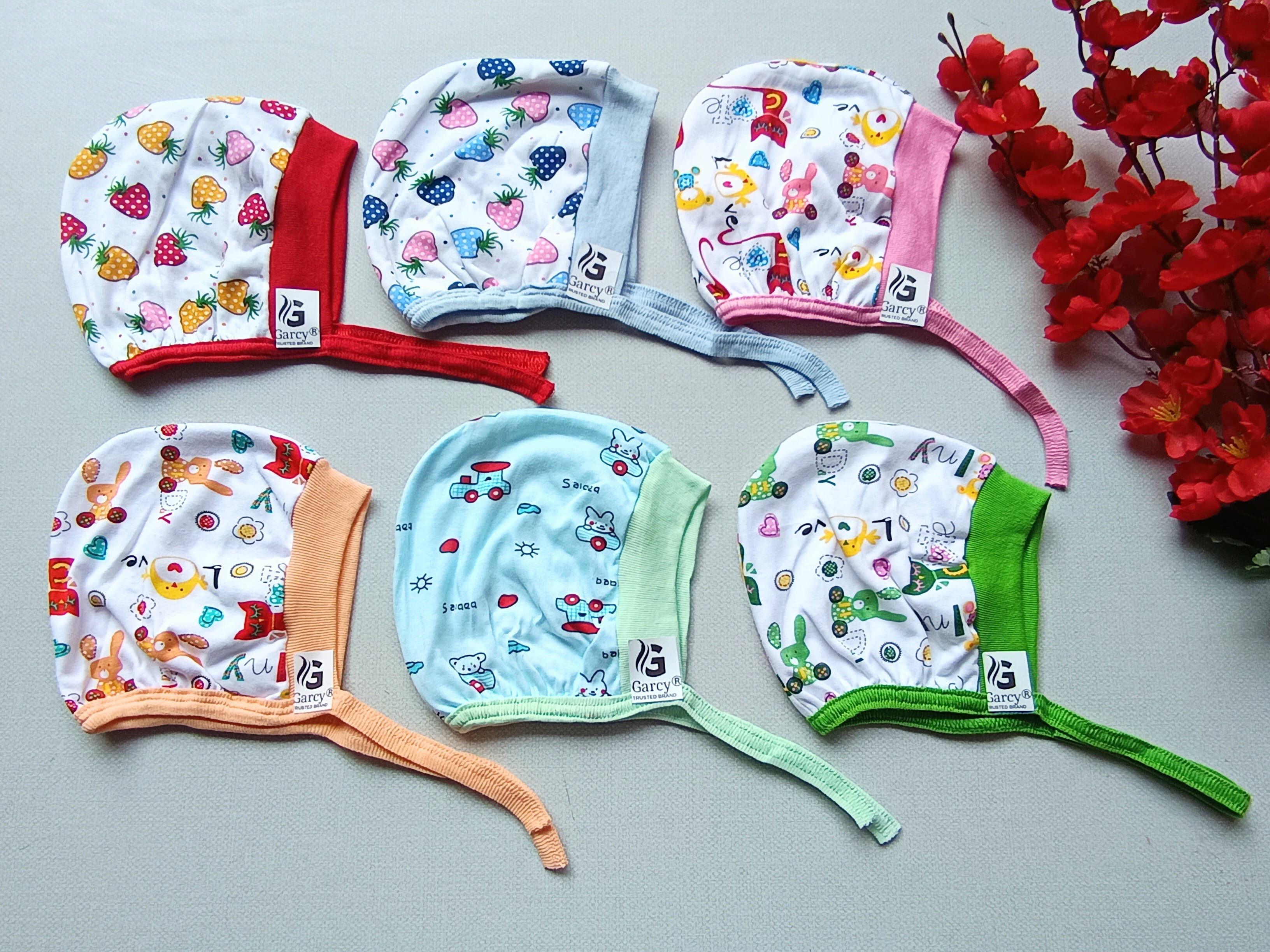     			Garcy Pack of 4 Unisex for Baby Caps ( Multicolor )