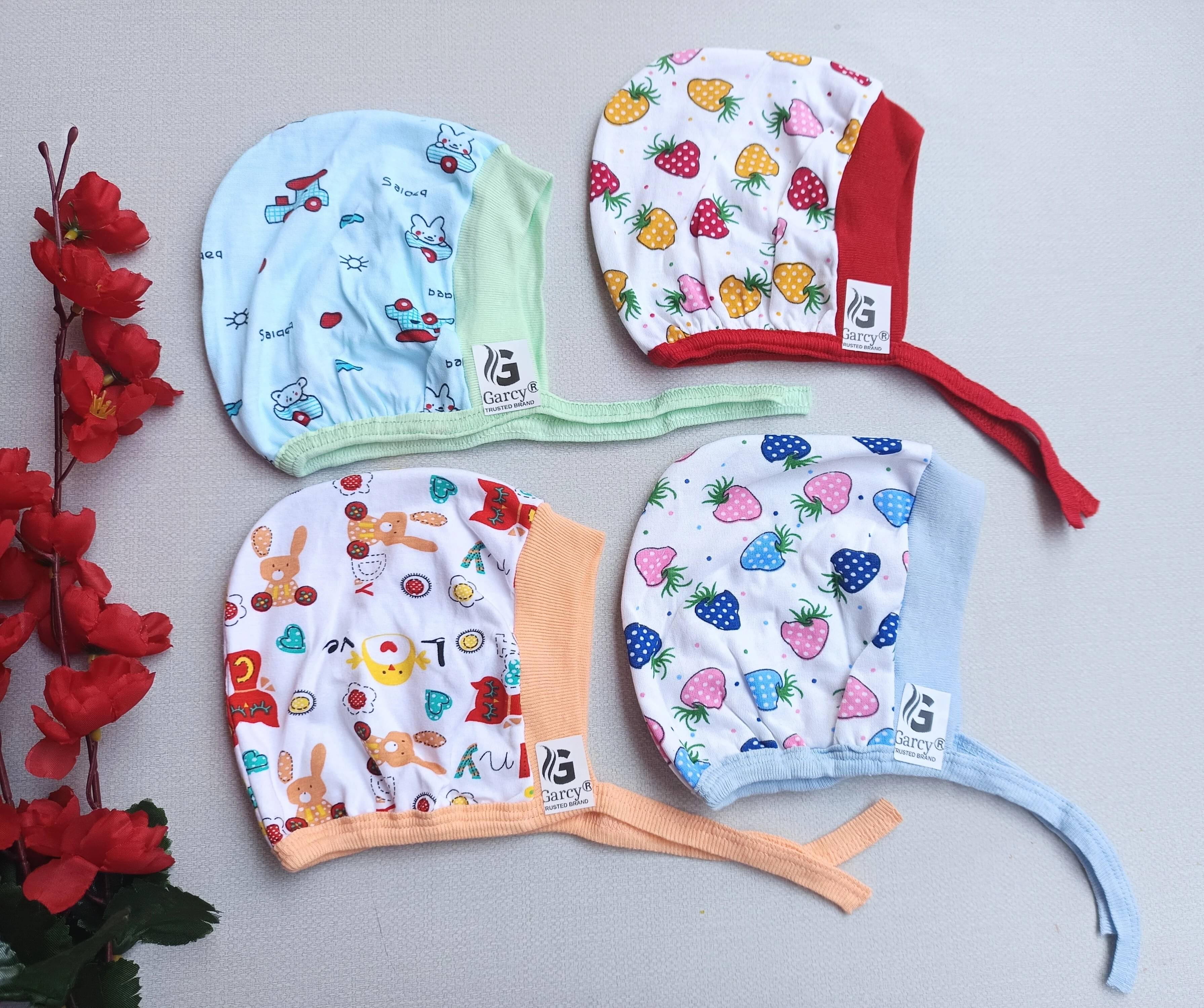     			Garcy Pack of 4 Unisex for Baby Caps ( Multicolor )