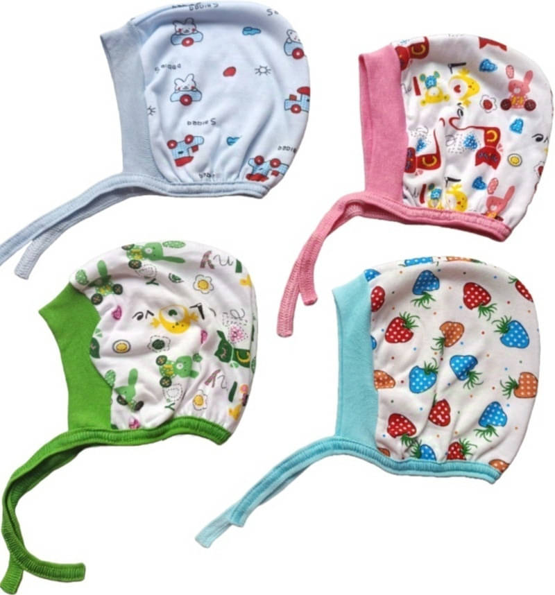     			Garcy Pack of 4 Unisex for Baby Caps ( Blue )