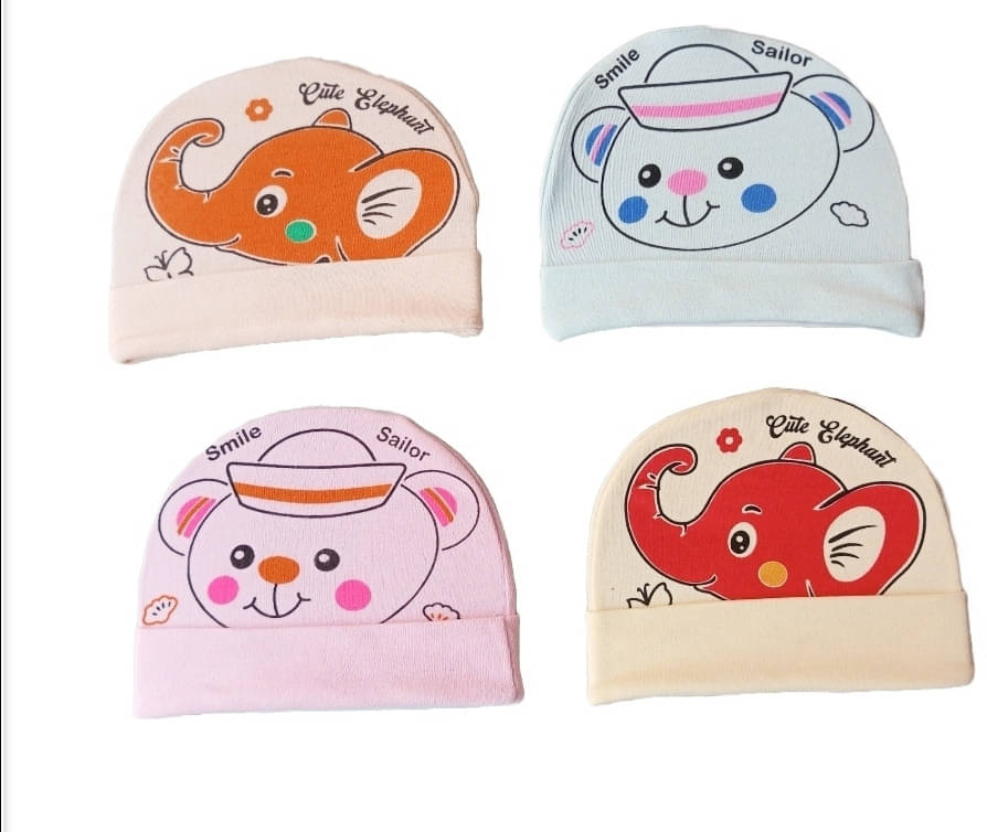     			Garcy Pack of 4 Unisex for Baby Caps ( Multicolor )