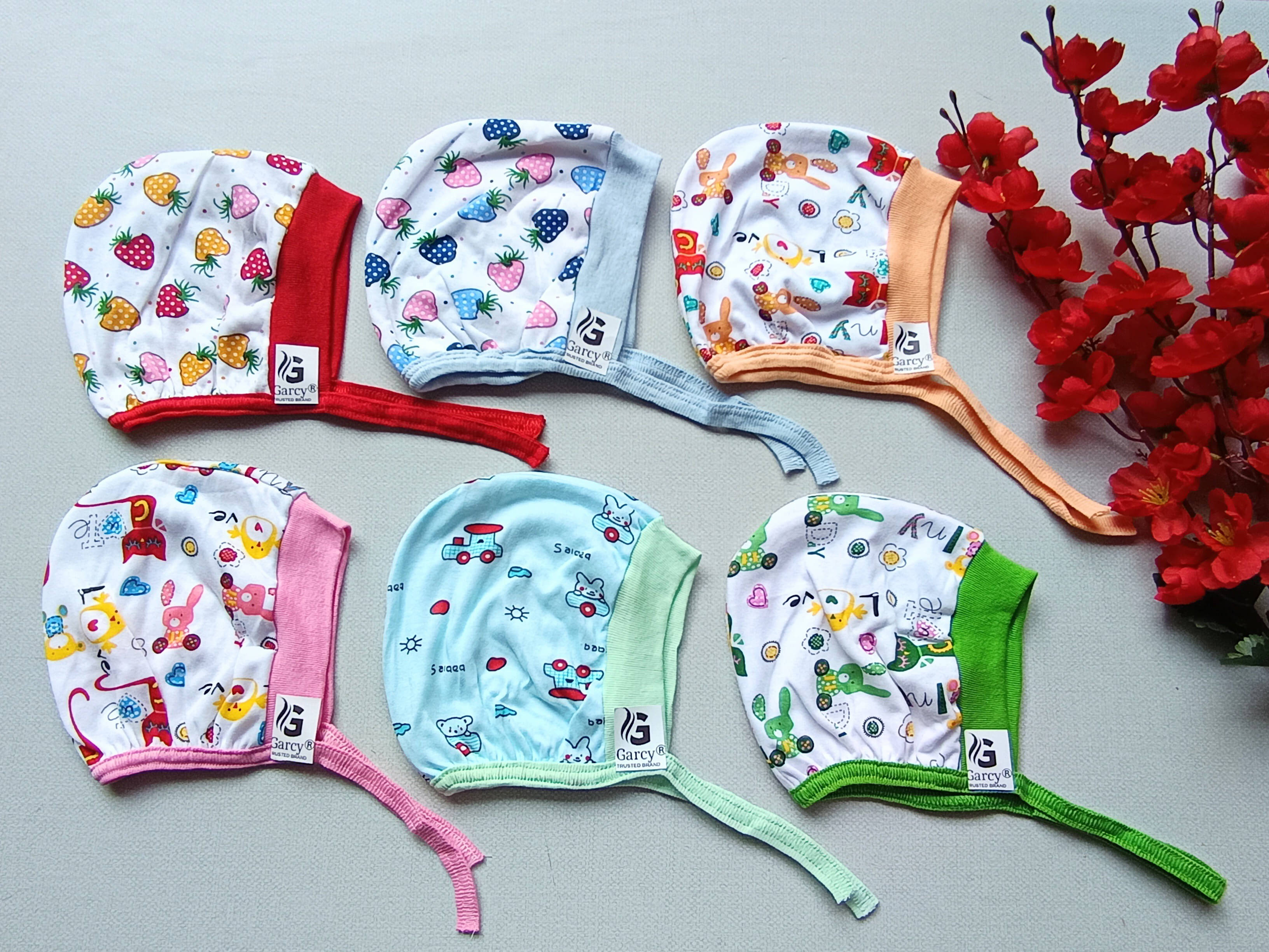     			Garcy Pack of 6 Unisex for Baby Caps ( Blue )