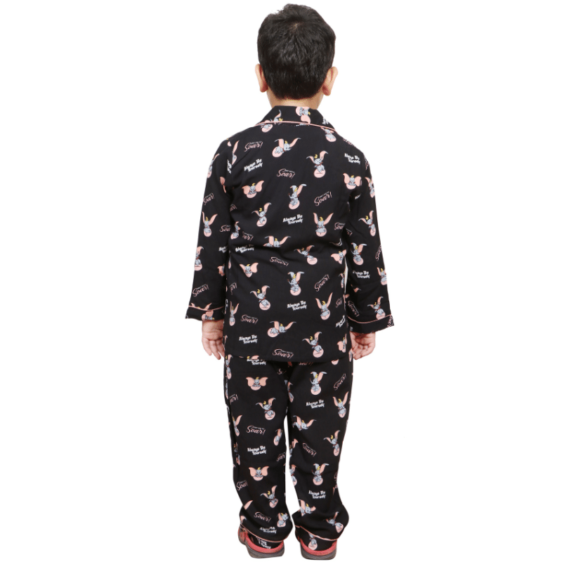     			KMEXIM Pack of 1 Boys 100% Cotton Nightsuit Set ( Black )