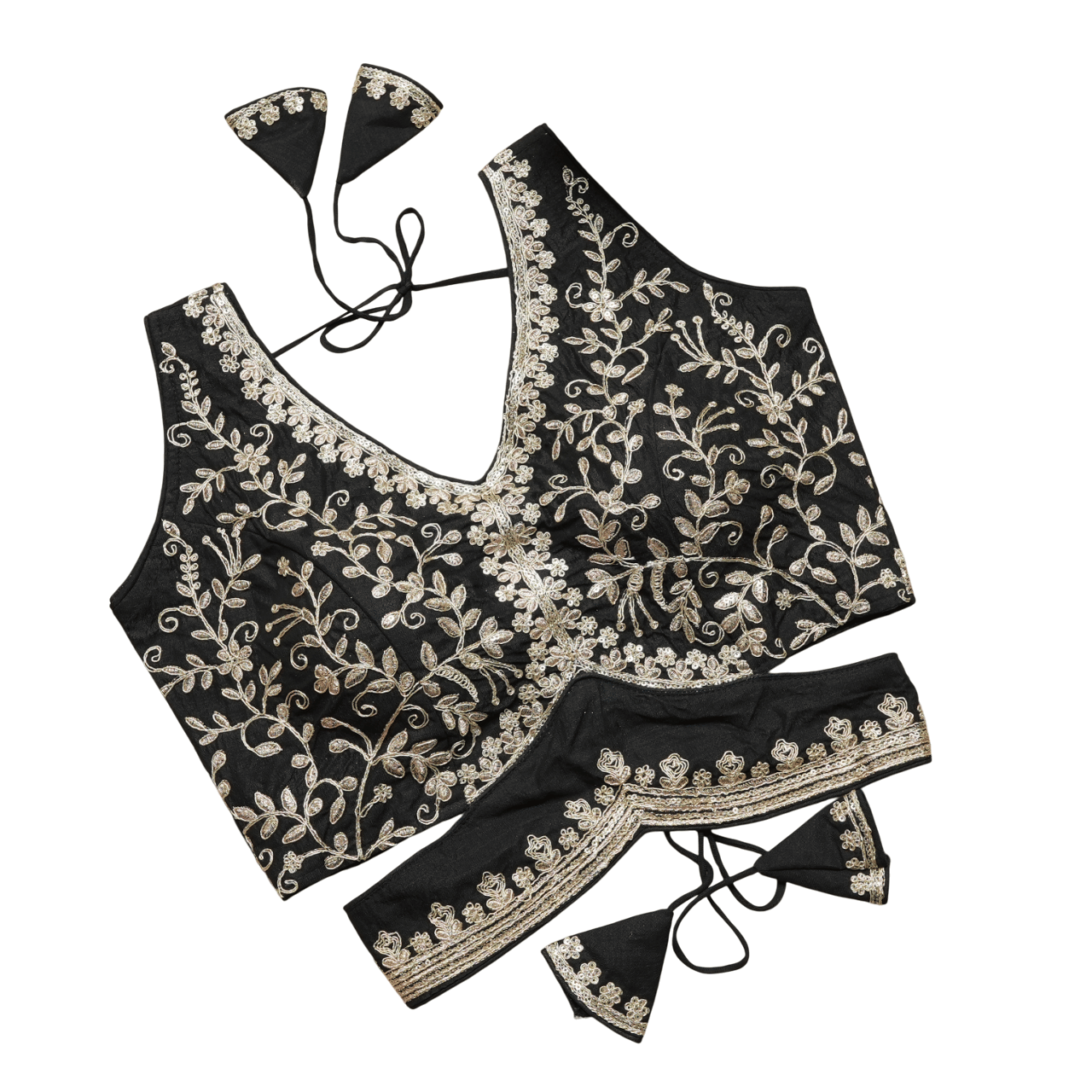     			Modern Mughals Black Readymade with Pad Art Silk Women's Blouse ( Pack of 1 )