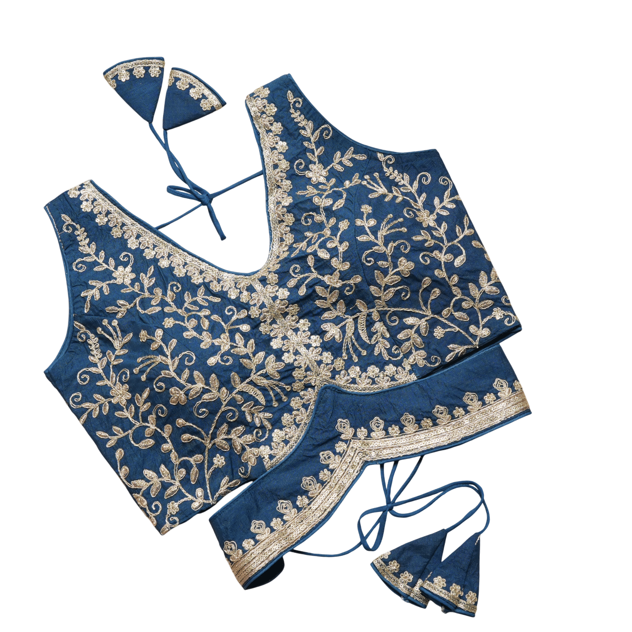 Modern Mughals Blue Readymade with Pad Art Silk Women's Blouse ( Pack of 1 ) Modern Mughals Blue Readymade with Pad Art Silk Women's Blouse ( Pack of 1 )