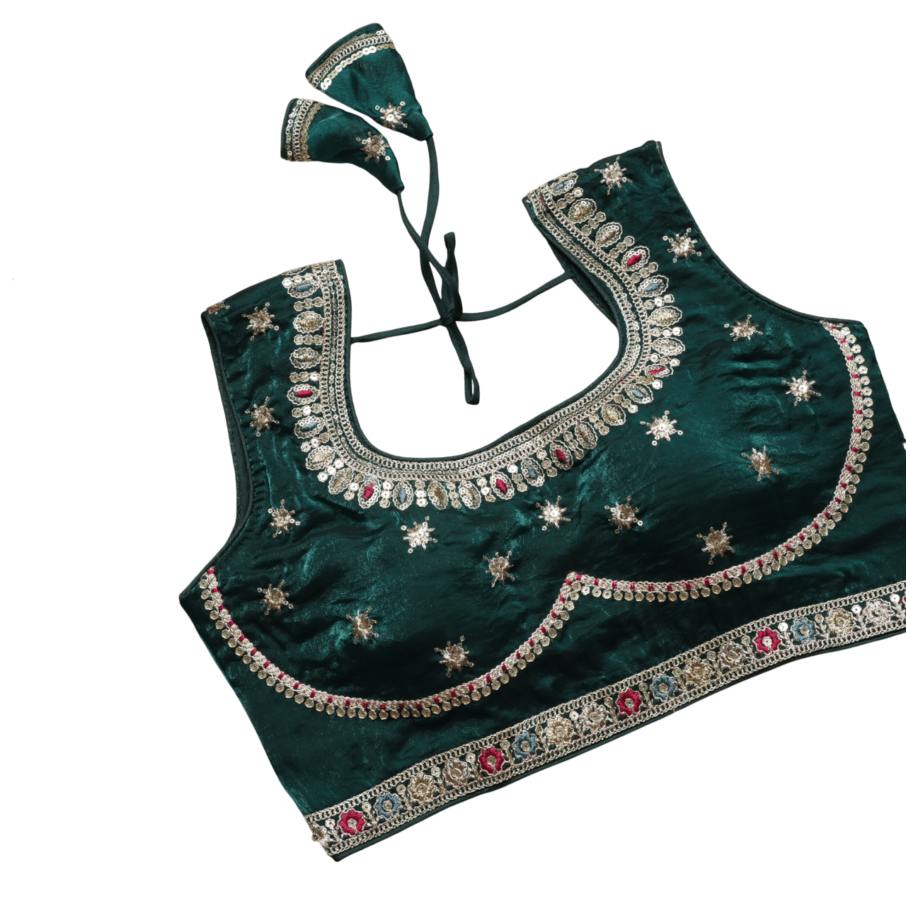 Modern Mughals Green Readymade with Pad Shimmer Women's Blouse ( Pack of 1 ) Modern Mughals Green Readymade with Pad Shimmer Women's Blouse ( Pack of 1 )