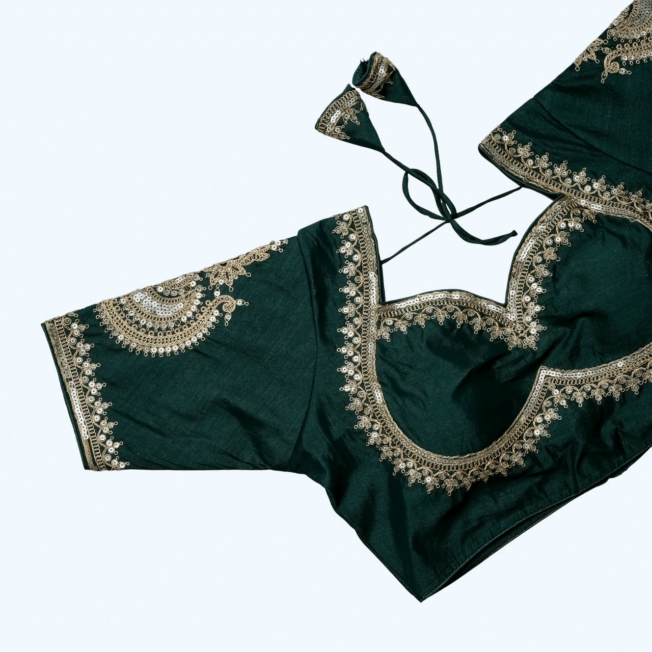     			Modern Mughals Green Readymade with Pad Art Silk Women's Blouse ( Pack of 1 )