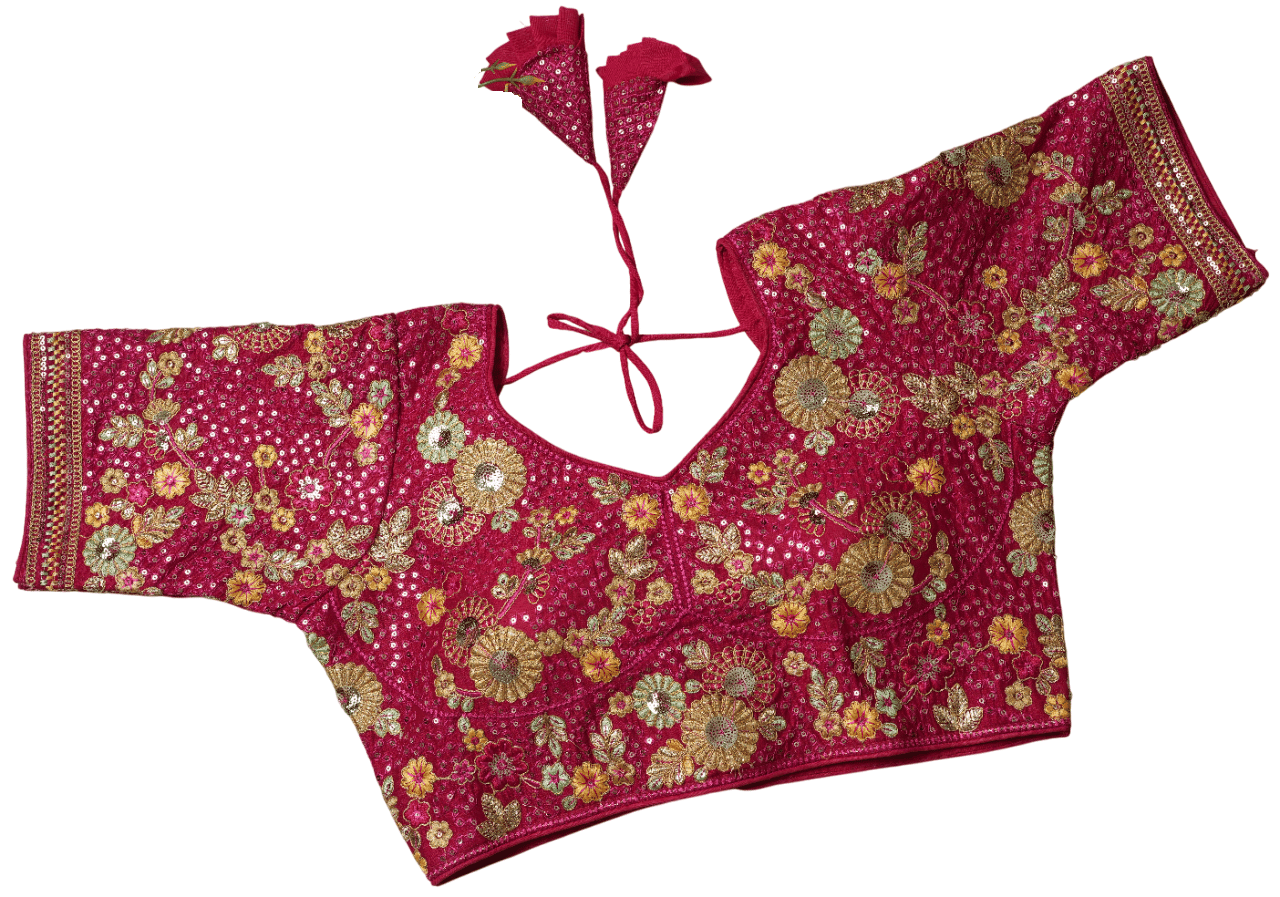     			Modern Mughals Rani Readymade with Pad Art Silk Women's Blouse ( Pack of 1 )