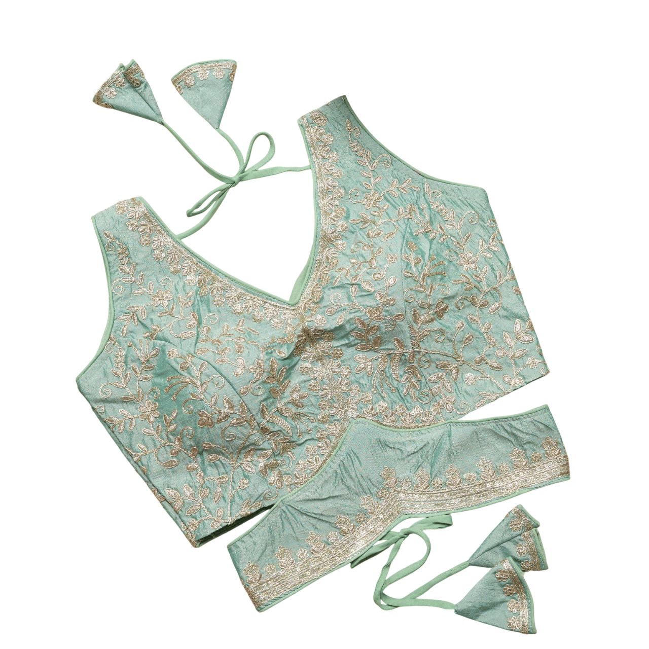 Modern Mughals Sea Green Readymade with Pad Art Silk Women's Blouse ( Pack of 1 )     			Modern Mughals Sea Green Readymade with Pad Art Silk Women's Blouse ( Pack of 1 )