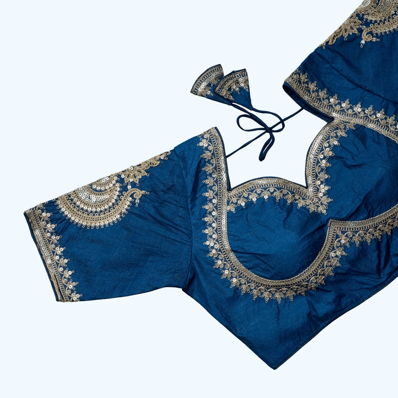 Modern Mughals Teal Readymade with Pad Art Silk Women's Blouse ( Pack of 1 ) Modern Mughals Teal Readymade with Pad Art Silk Women's Blouse ( Pack of 1 )