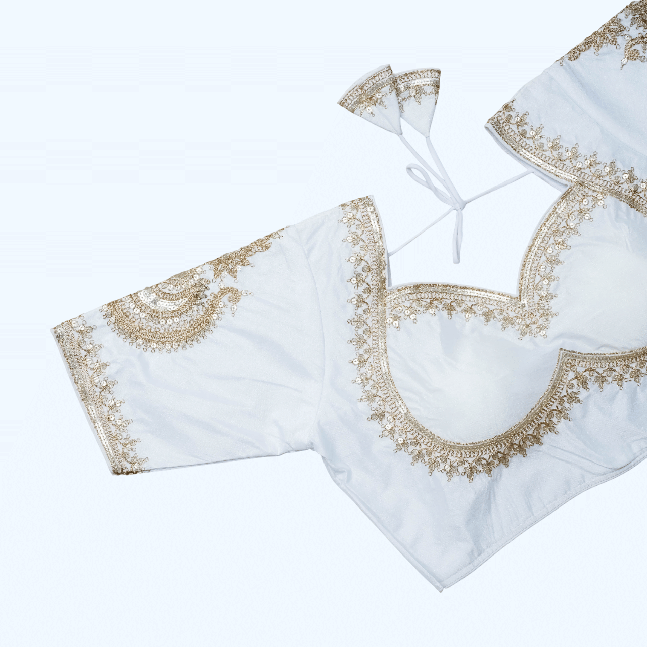 Modern Mughals White Readymade with Pad Art Silk Women's Blouse ( Pack of 1 ) Modern Mughals White Readymade with Pad Art Silk Women's Blouse ( Pack of 1 )