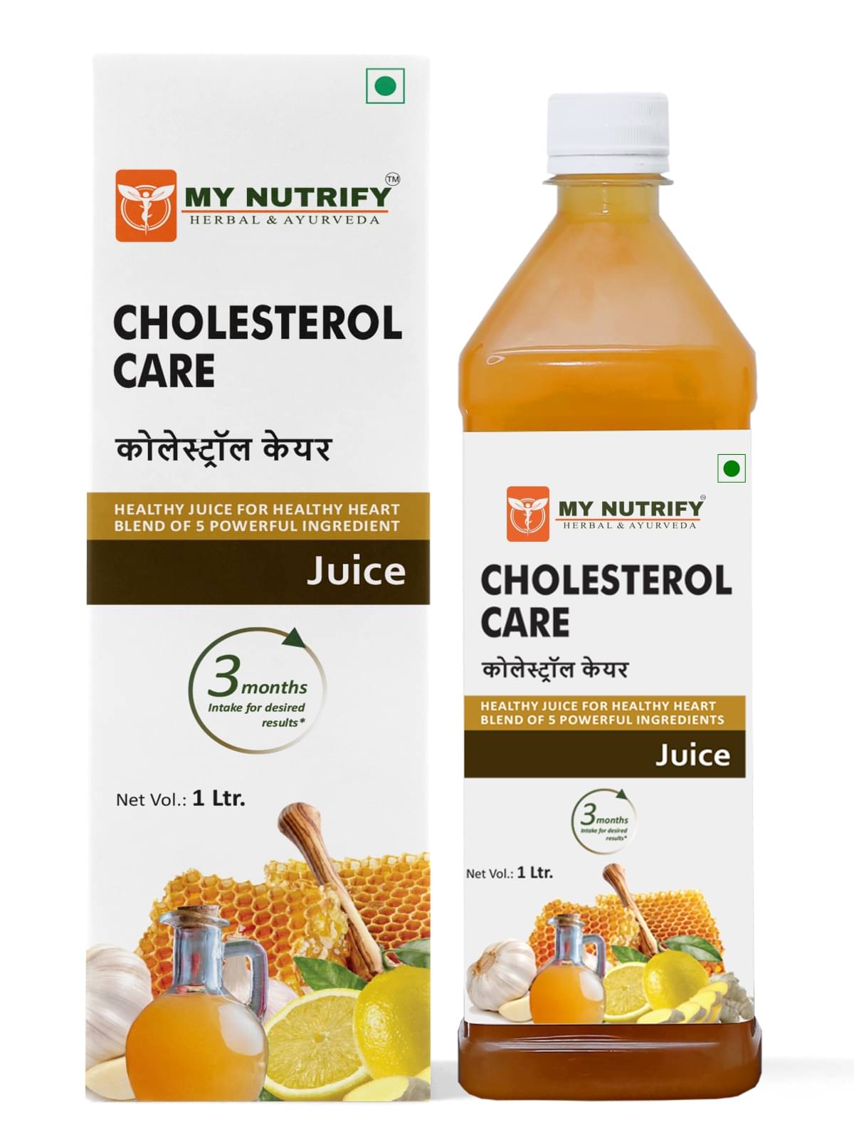    			My Nutrify Herbal & Ayurveda Cholesterol Care Juice – 1L | Herbal Blend with Garlic, Ginger, Lemon, Honey & ACV | Supports Heart Wellness & Lipid Balance | No Added Sugar