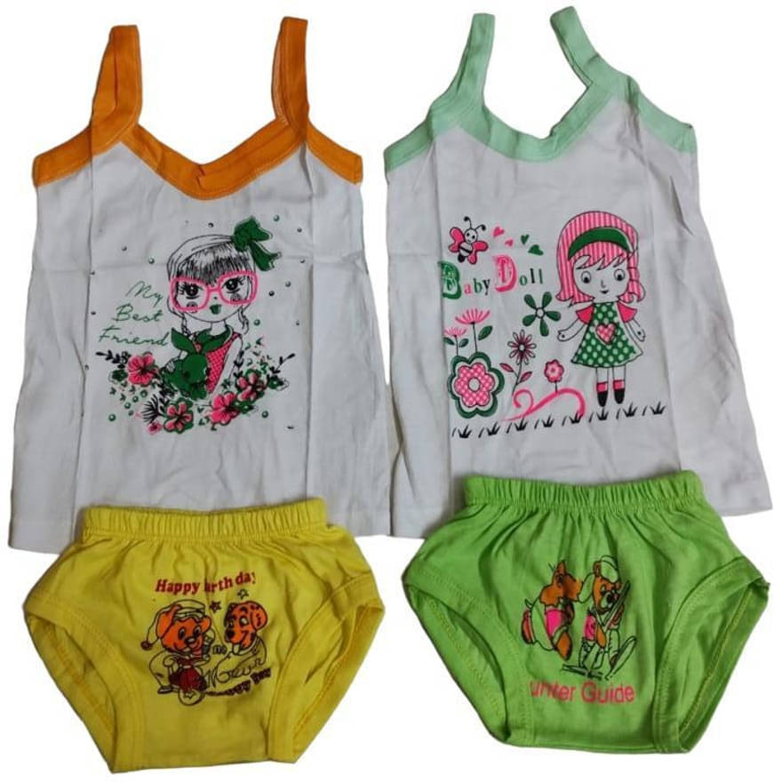     			NEW TRINATH HOSIERY Baby Girls Casual Camisole Panty (Multicolour)