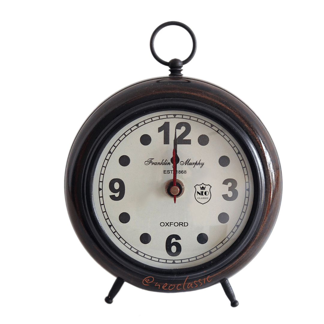    			Neo Classic Analog Wood Circular Table Clock - Pack of 1