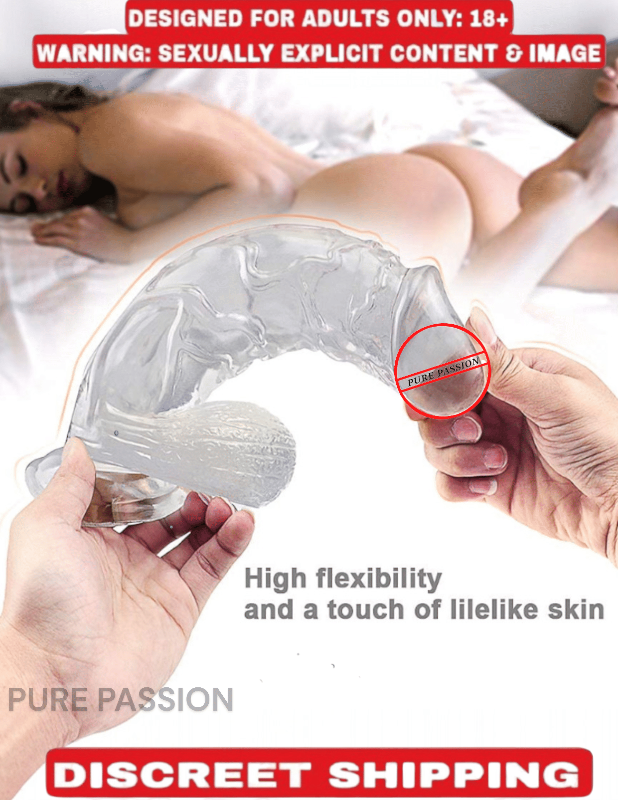     			PURE PASSION SEX TOY FOR WOMEN 7.5 INCH PREMIUM QUALITY REALISTIC SCROTUM STRONG SUCTION DILDO,PE.NIS  VA.GINA ,LOW PRICE SEX TOY- Bluemoon